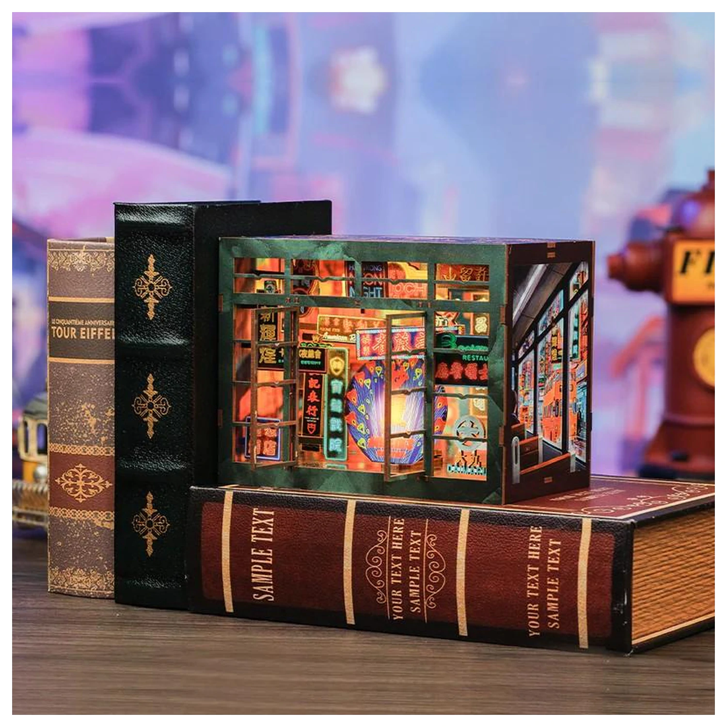 BOOK NOOK KIT DIY Hong Kong Neónové svetlo 49 ks + LED svetlo produktová fotografia