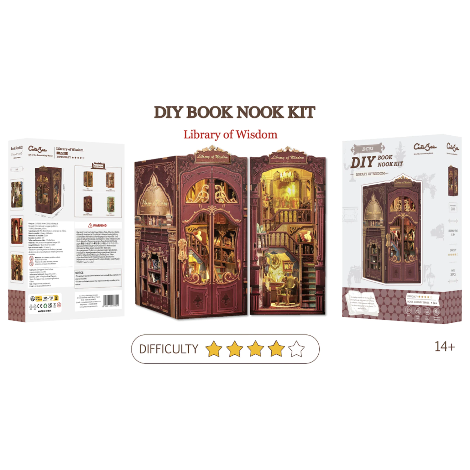 BOOK NOOK KIT DIY Knižnica múdrosti 281pc + LED svetlo stavebnica produktová fotografia