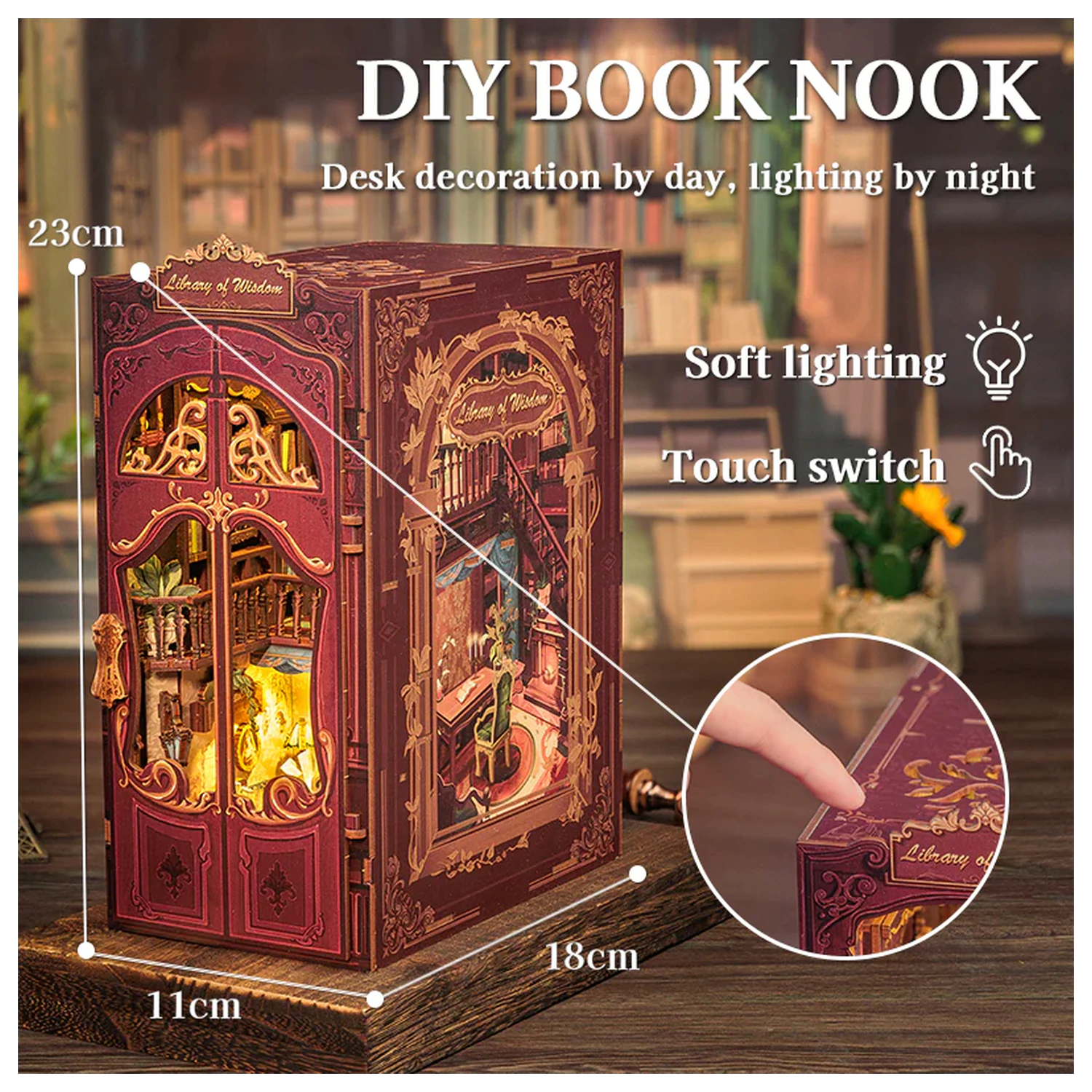 BOOK NOOK KIT DIY Knižnica múdrosti 281pc + LED svetlo stavebnica produktová fotografia