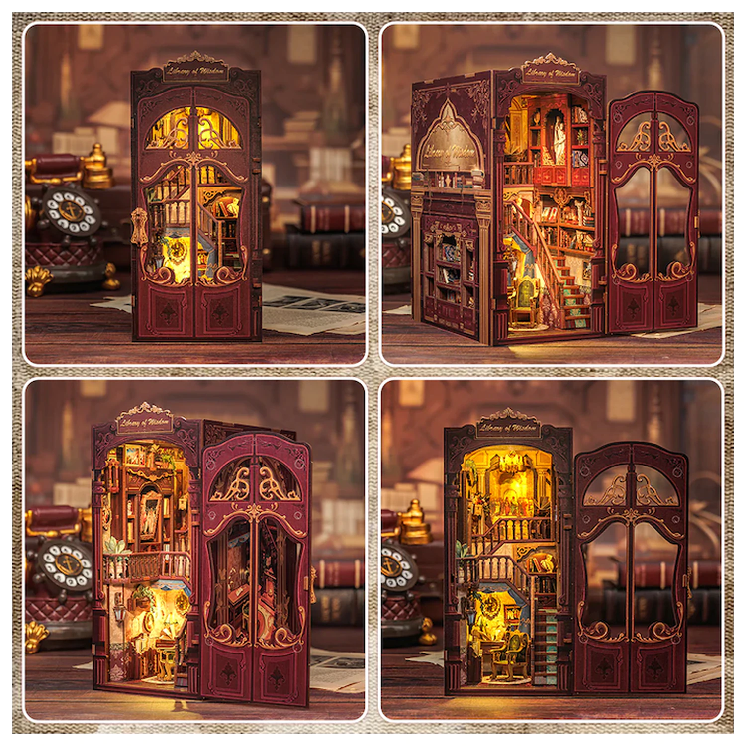 BOOK NOOK KIT DIY Knižnica múdrosti 281pc + LED svetlo stavebnica produktová fotografia