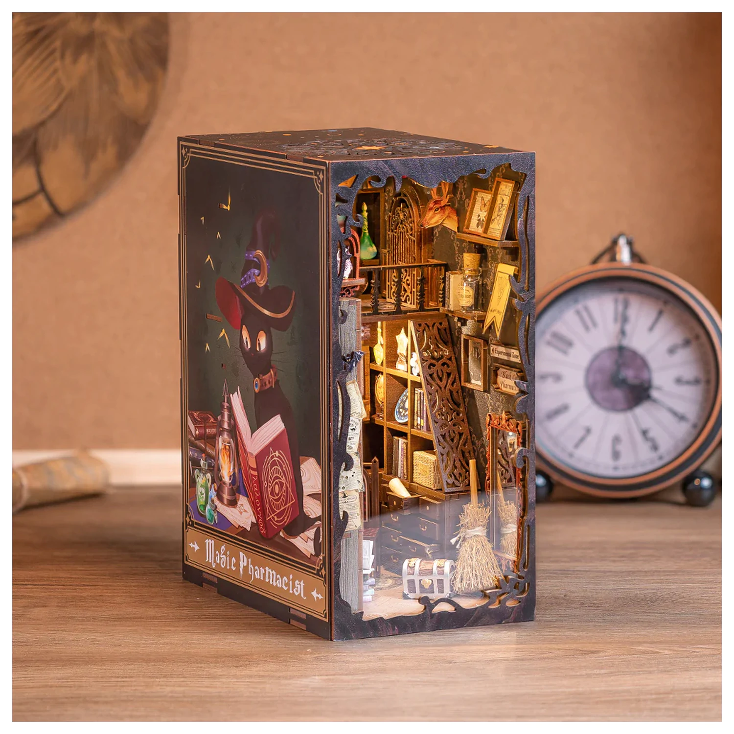 BOOK NOOK KIT DIY Magic Pharmacist 282 kusov + LED svetlo stavebnica produktová fotografia