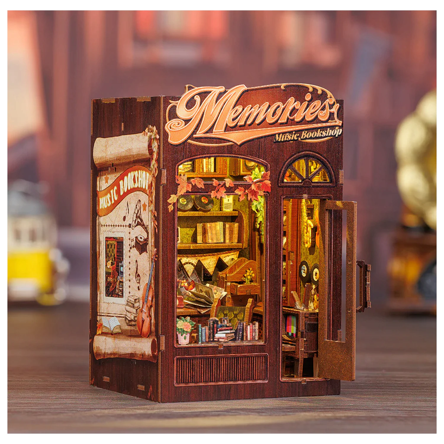 BOOK NOOK KIT DIY Memories Music Bookshop 136ks + LED svetlo stavebnica produktová fotografia