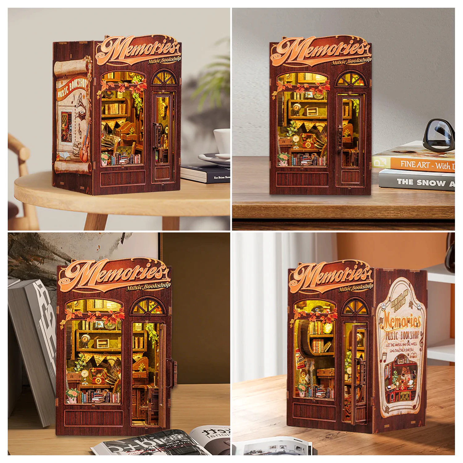 BOOK NOOK KIT DIY Memories Music Bookshop 136ks + LED svetlo stavebnica produktová fotografia