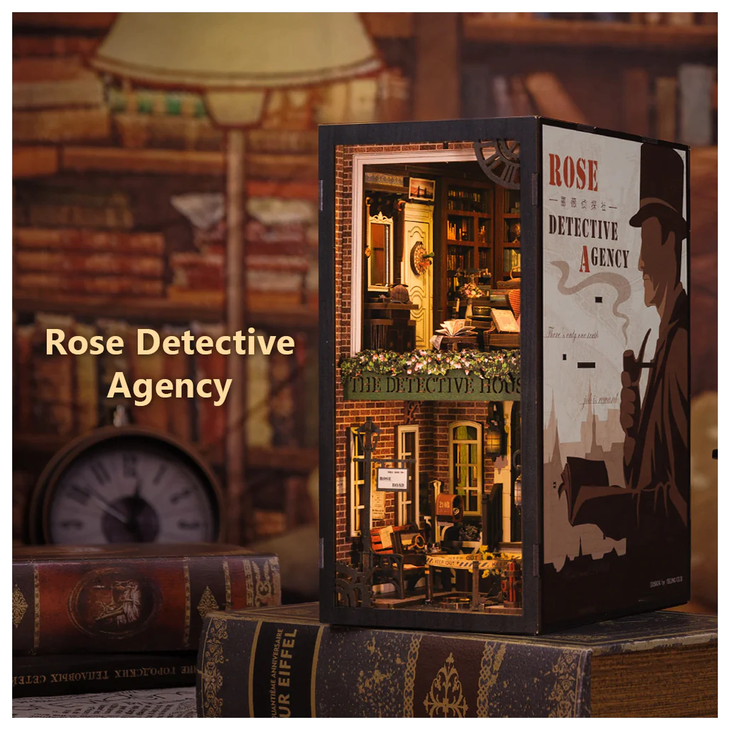 BOOK NOOK KIT DIY Rose Detective Agency 322ks + LED svetelná stavebnica produktová fotografia