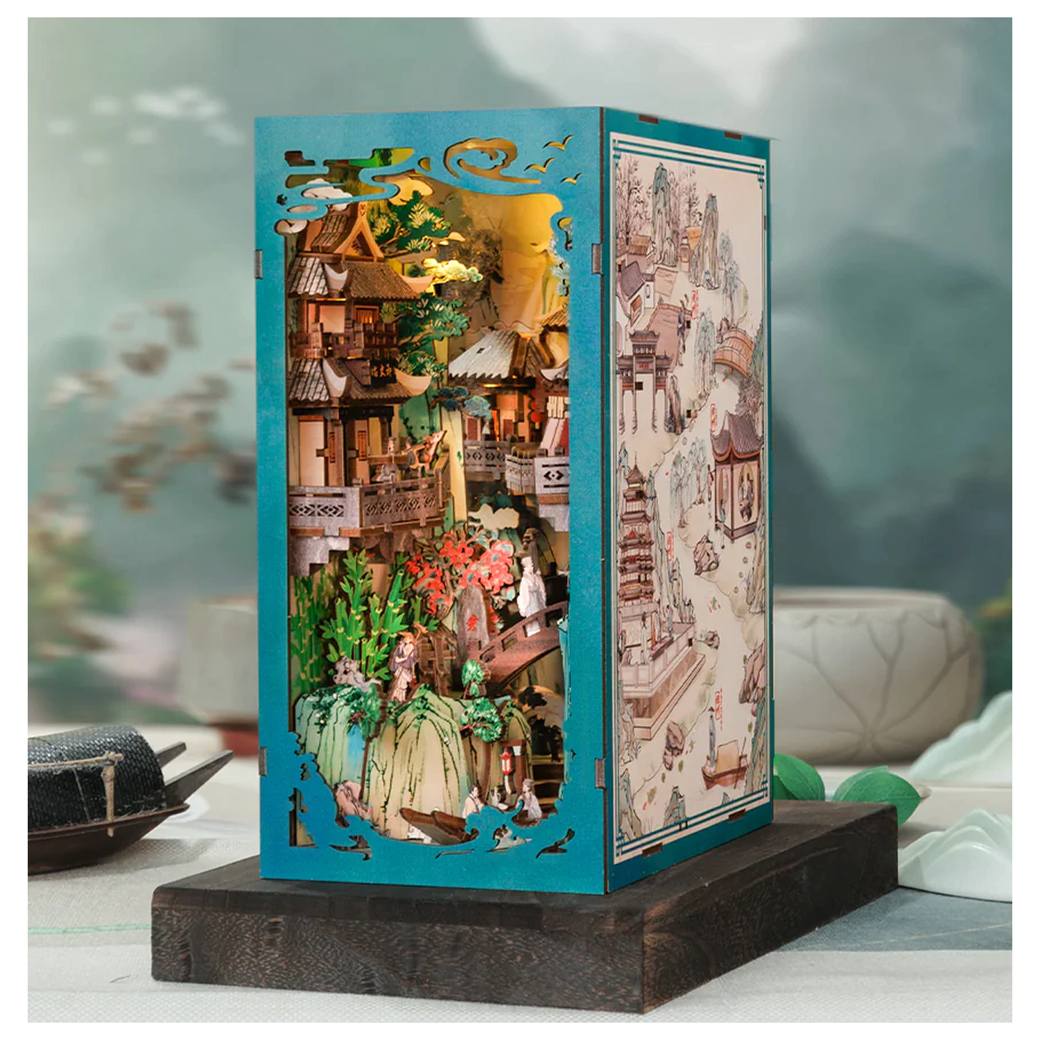 BOOK NOOK KIT DIY Su Dongpo's Life 280 kusov + LED svetelná stavebnica produktová fotografia