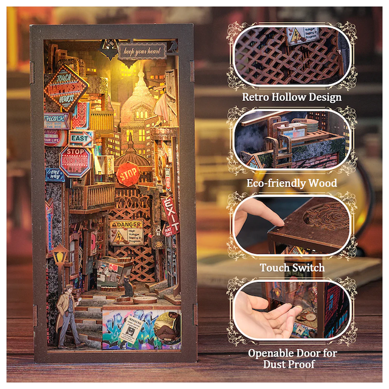 Sada na stavbu BOOK NOOK KIT DIY The Long Goodbye 238 ks + LED svetlo produktová fotografia