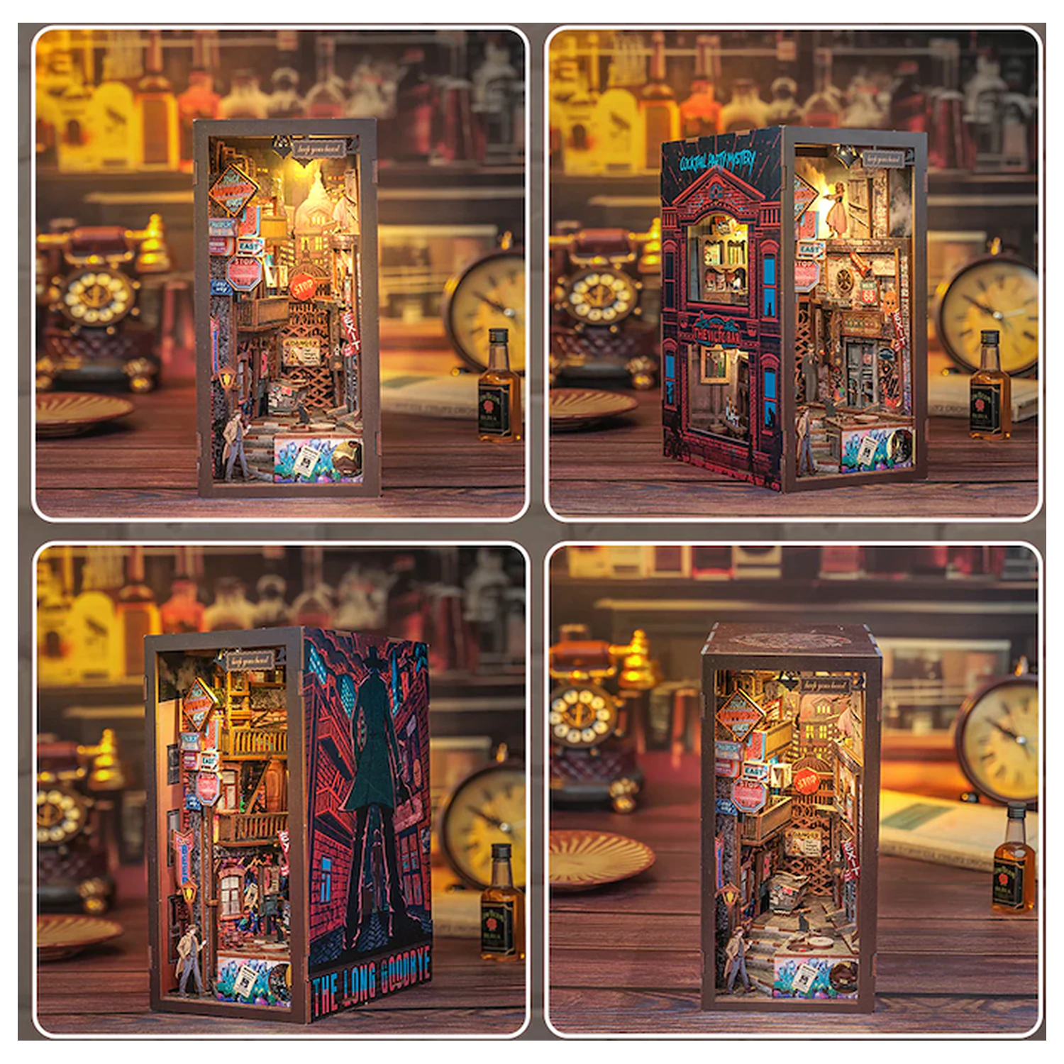 Sada na stavbu BOOK NOOK KIT DIY The Long Goodbye 238 ks + LED svetlo produktová fotografia