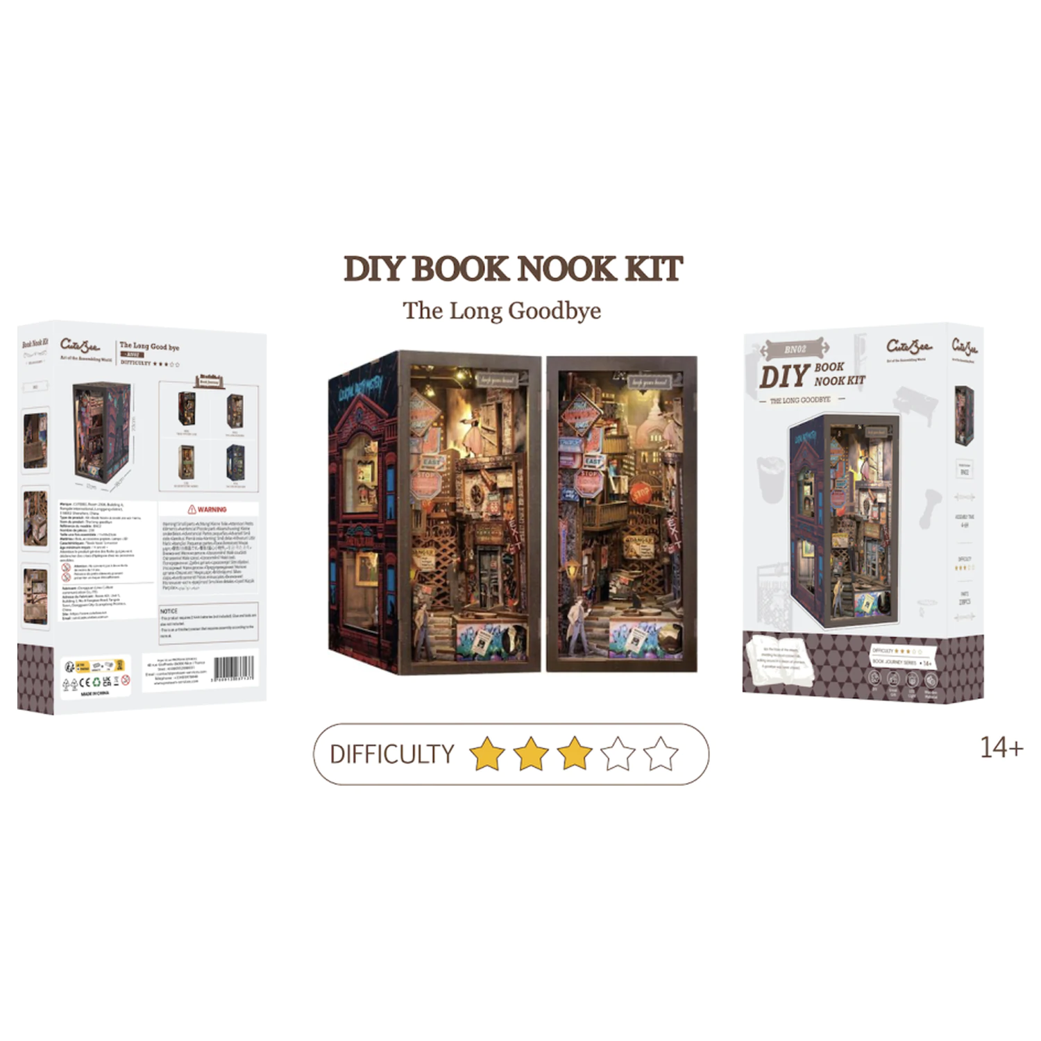 Sada na stavbu BOOK NOOK KIT DIY The Long Goodbye 238 ks + LED svetlo produktová fotografia