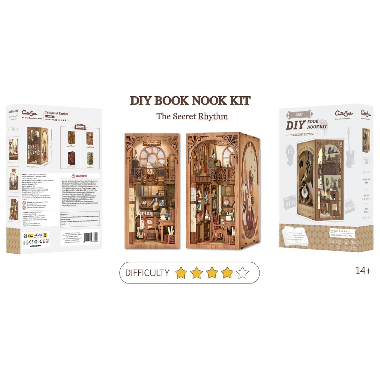 BOOK NOOK KIT DIY The Secret Rhythm 355 ks + LED svetlo produktová fotografia