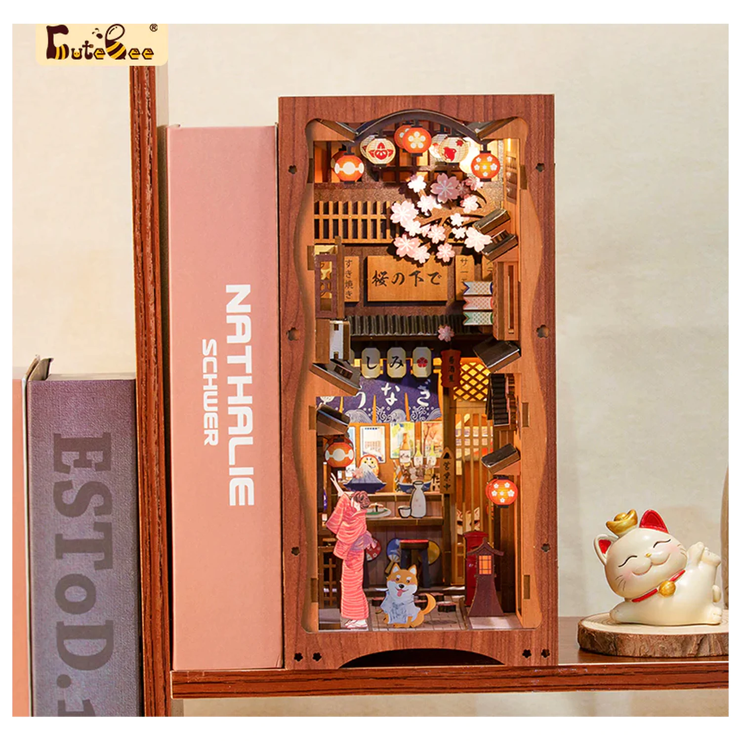 BOOK NOOK KIT DIY Pod stromom Sakura 214 ks + LED svetlo stavebnica produktová fotografia