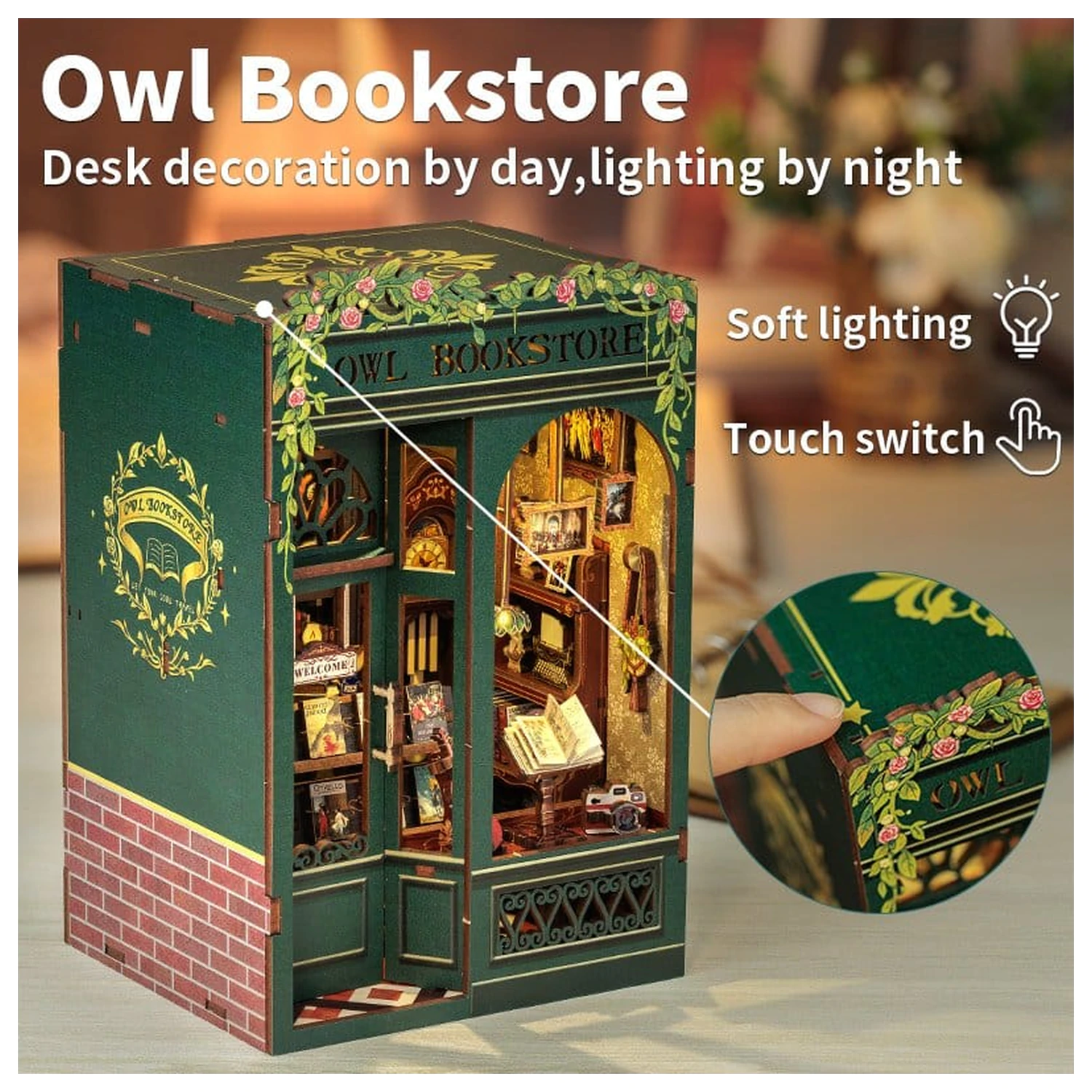 Book Nook Owl Bookstore 17 x 12 cm produktová fotografia