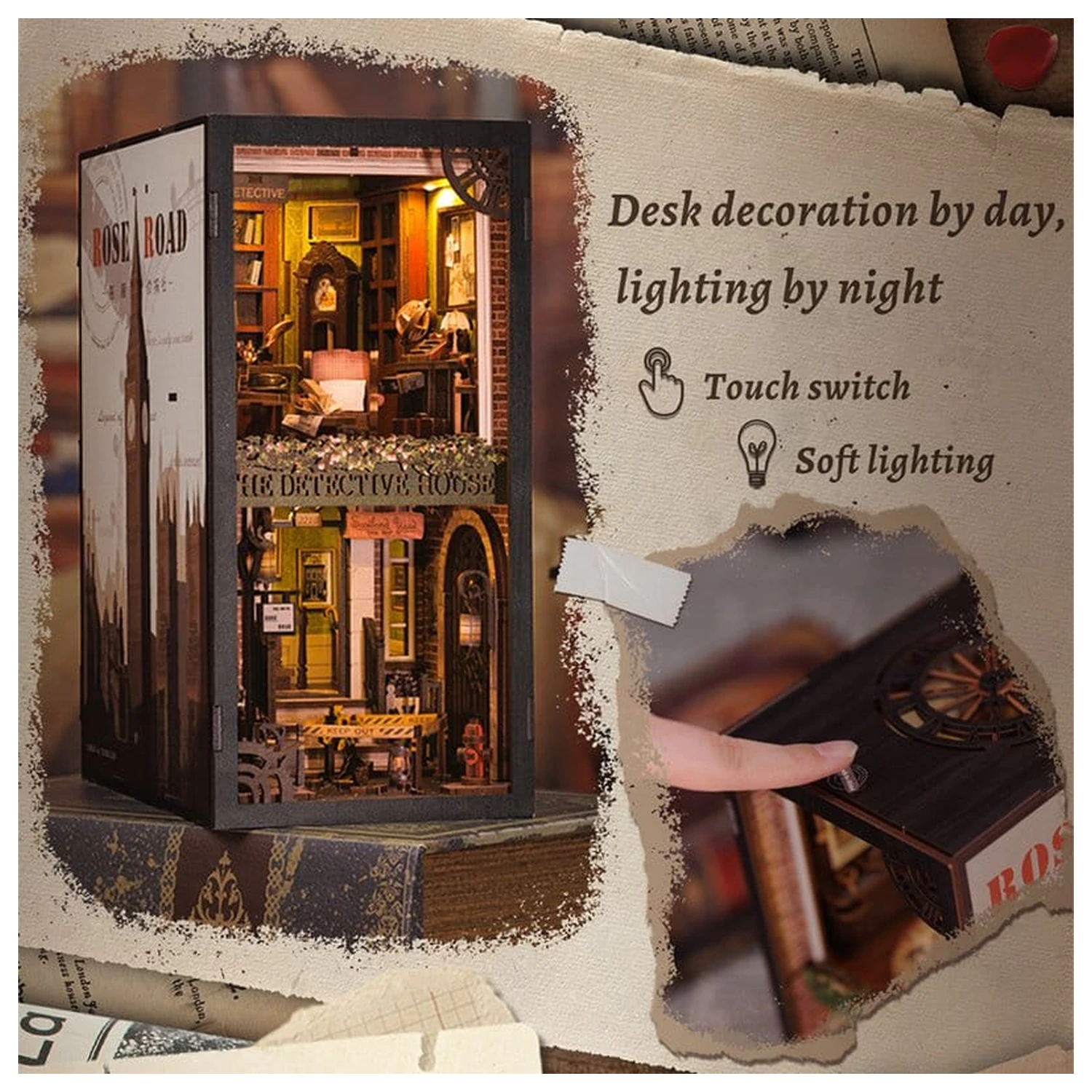 Book Nook Rose Detective Agency 23 x 11 cm produktová fotografia