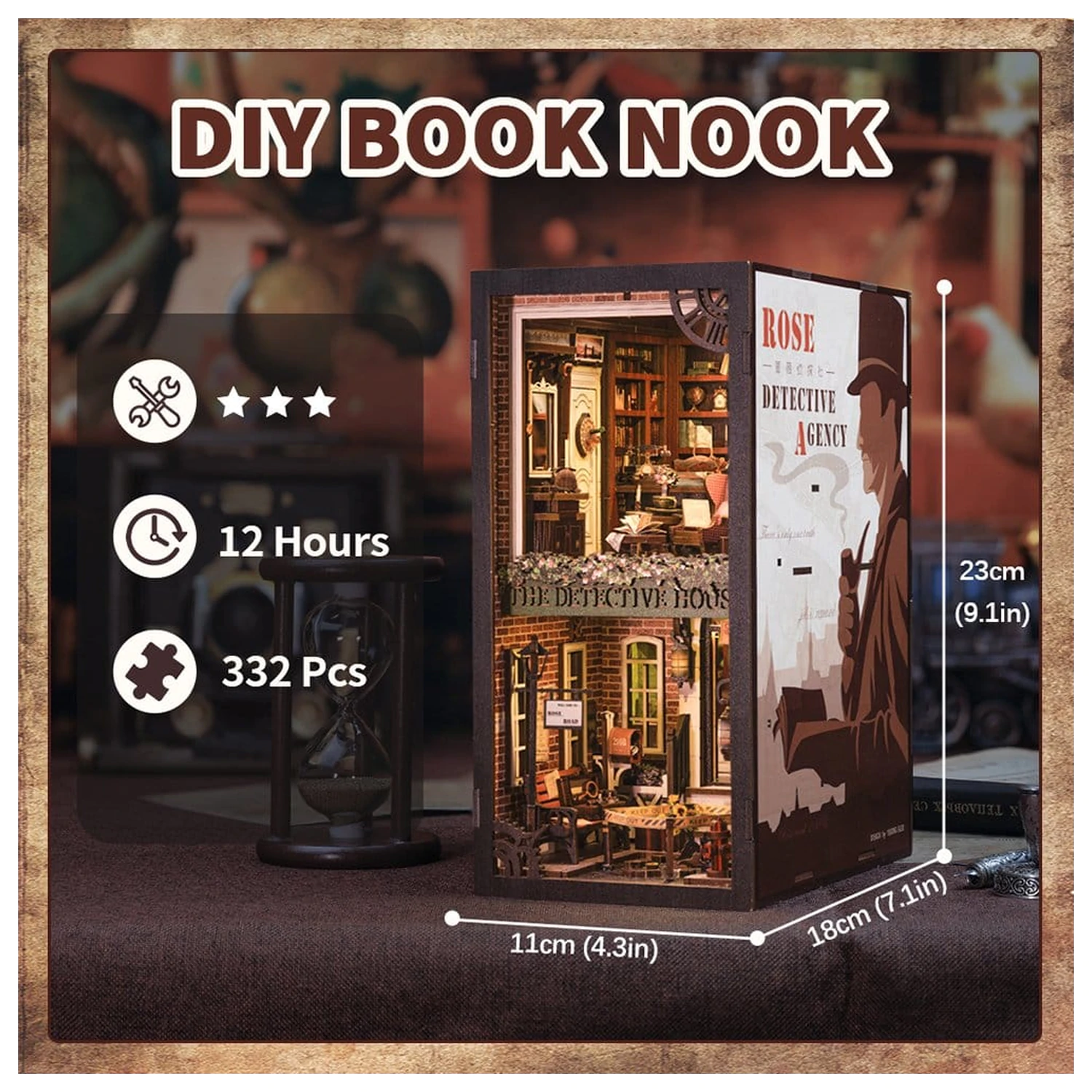 Book Nook Rose Detective Agency 23 x 11 cm produktová fotografia