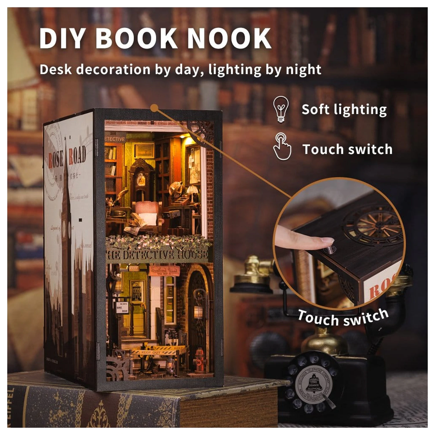 Book Nook Rose Detective Agency 23 x 11 cm produktová fotografia