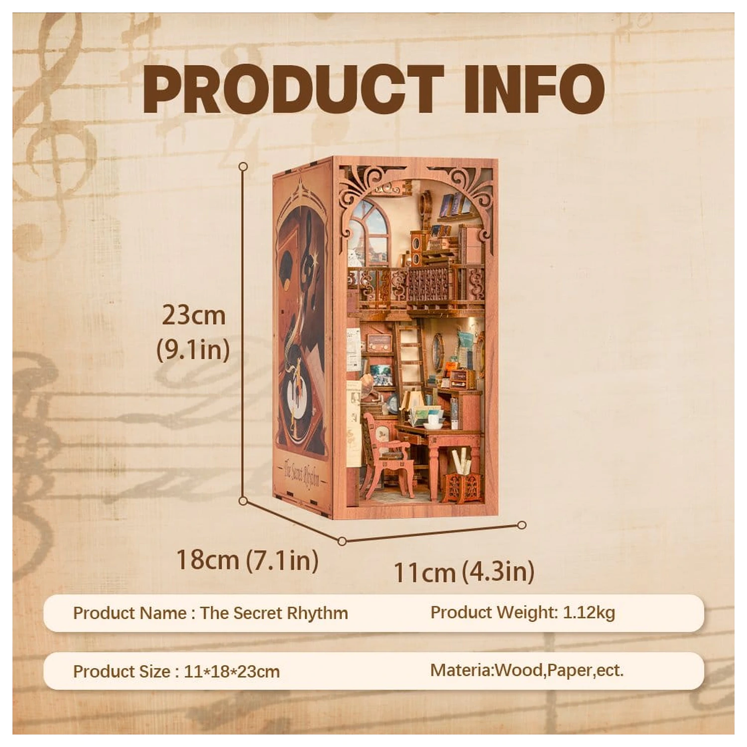 Book Nook The Secret Rhythm 23 x 11 cm produktová fotografia