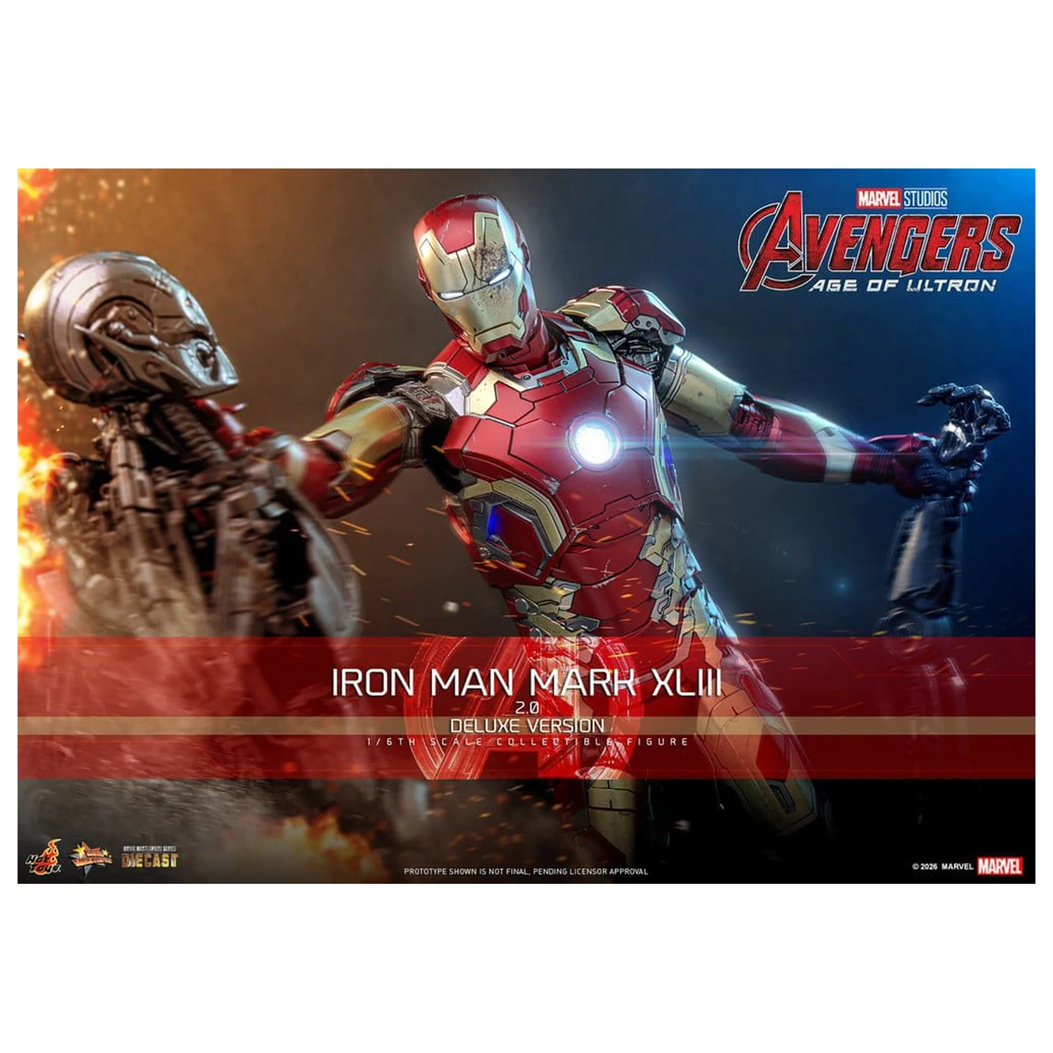 Avengers: Age of Ultron Movie Masterpiece Diecast akčná figúrka 1/6 Iron Man Mark XLIII (2.0) (Deluxe Version) 32 cm produktová fotografia