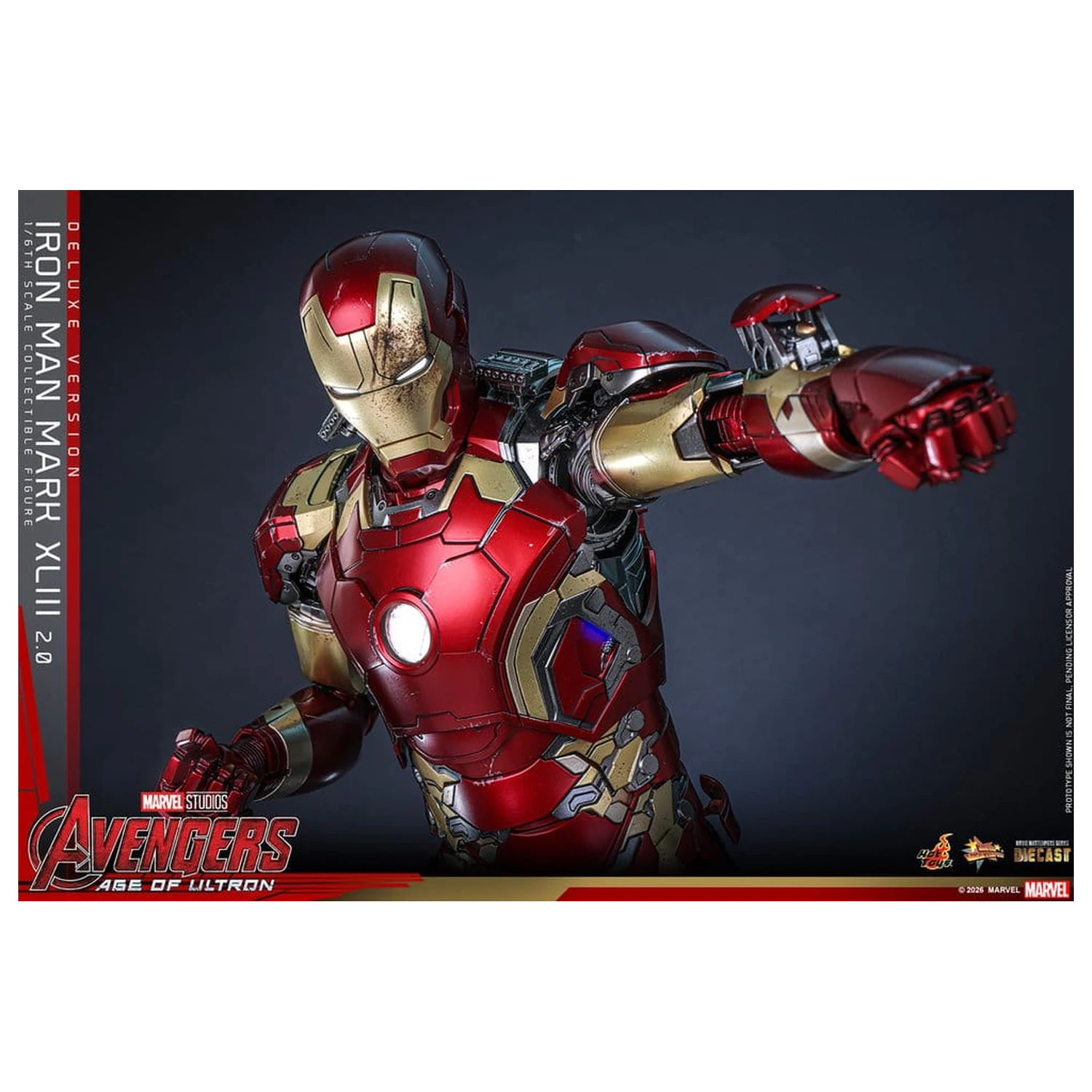 Avengers: Age of Ultron Movie Masterpiece Diecast akčná figúrka 1/6 Iron Man Mark XLIII (2.0) (Deluxe Version) 32 cm produktová fotografia