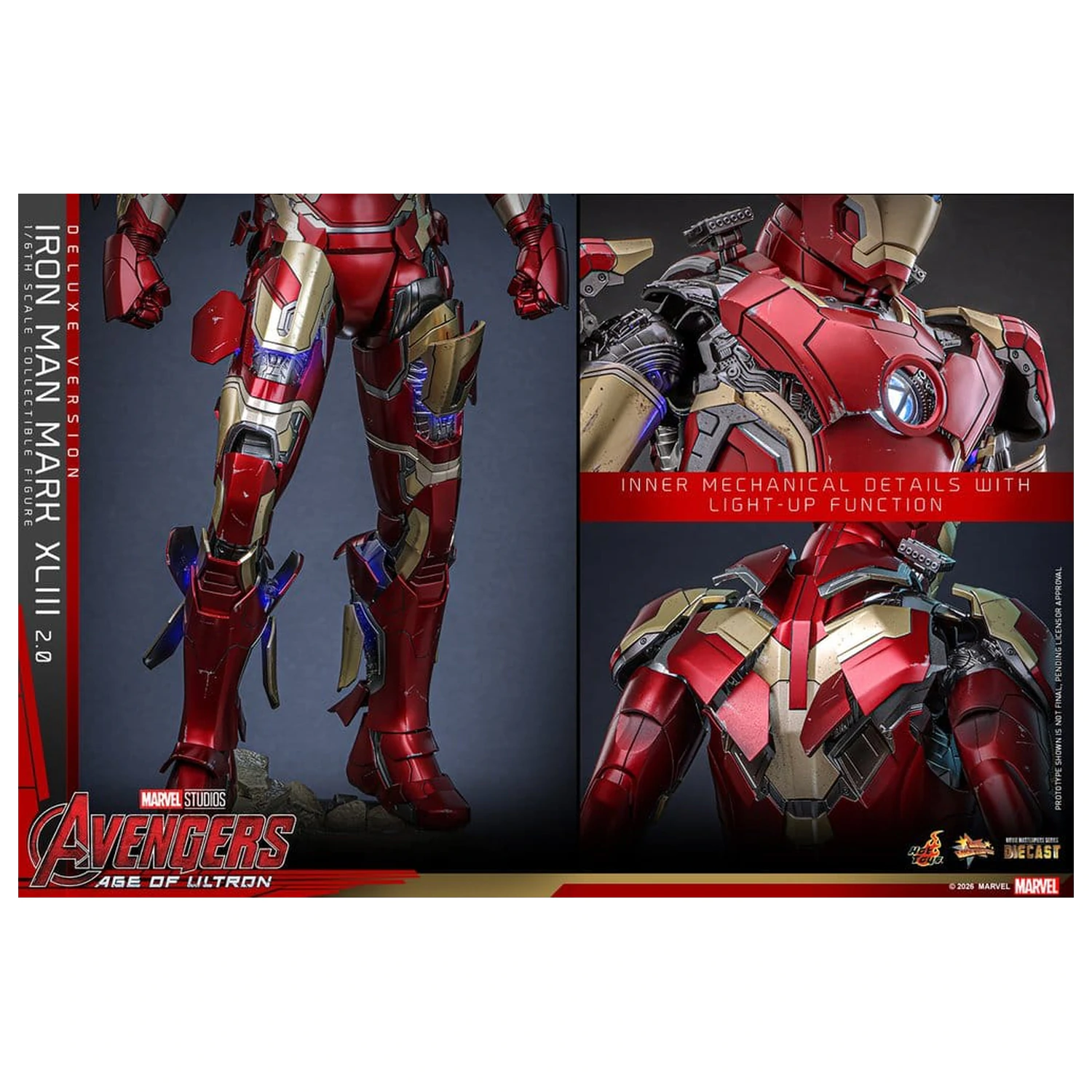 Avengers: Age of Ultron Movie Masterpiece Diecast akčná figúrka 1/6 Iron Man Mark XLIII (2.0) (Deluxe Version) 32 cm produktová fotografia