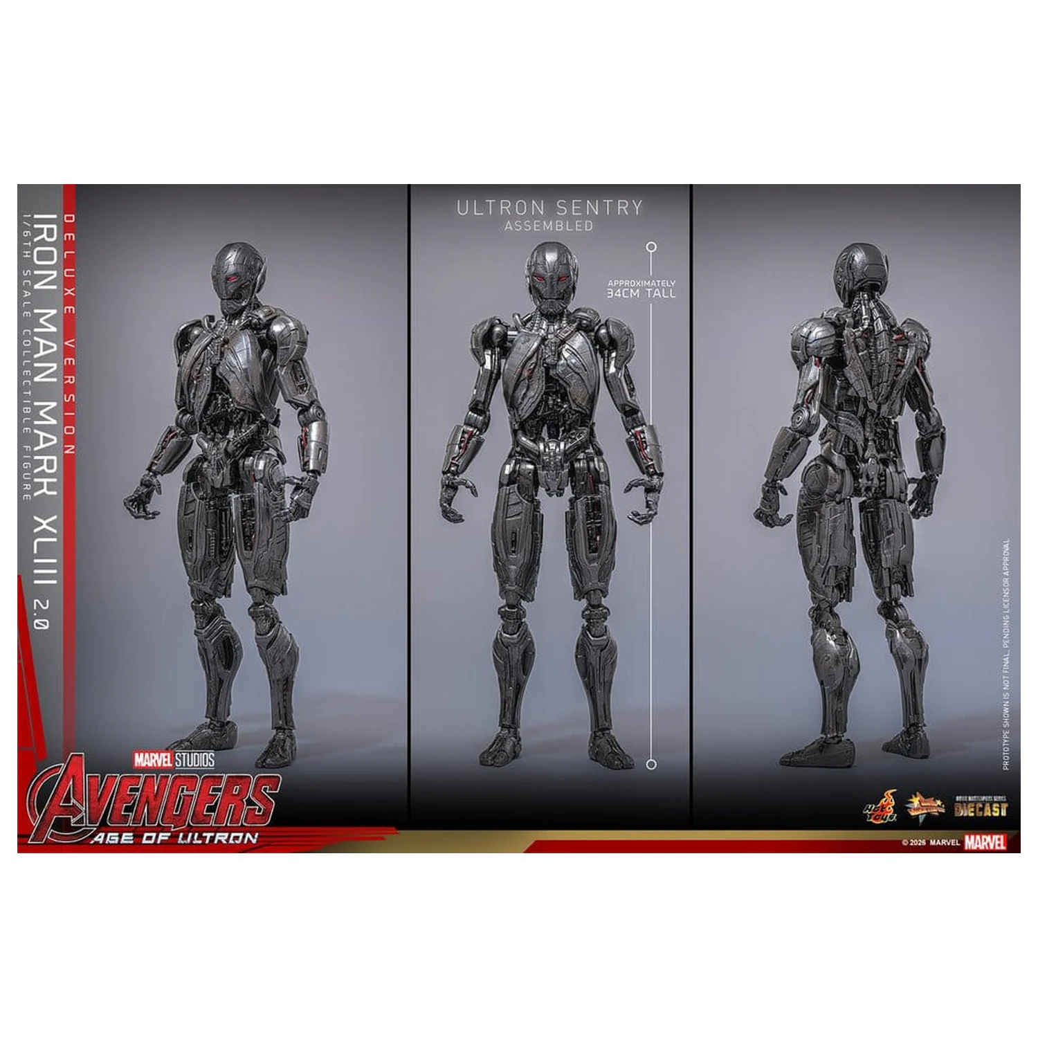 Avengers: Age of Ultron Movie Masterpiece Diecast akčná figúrka 1/6 Iron Man Mark XLIII (2.0) (Deluxe Version) 32 cm produktová fotografia