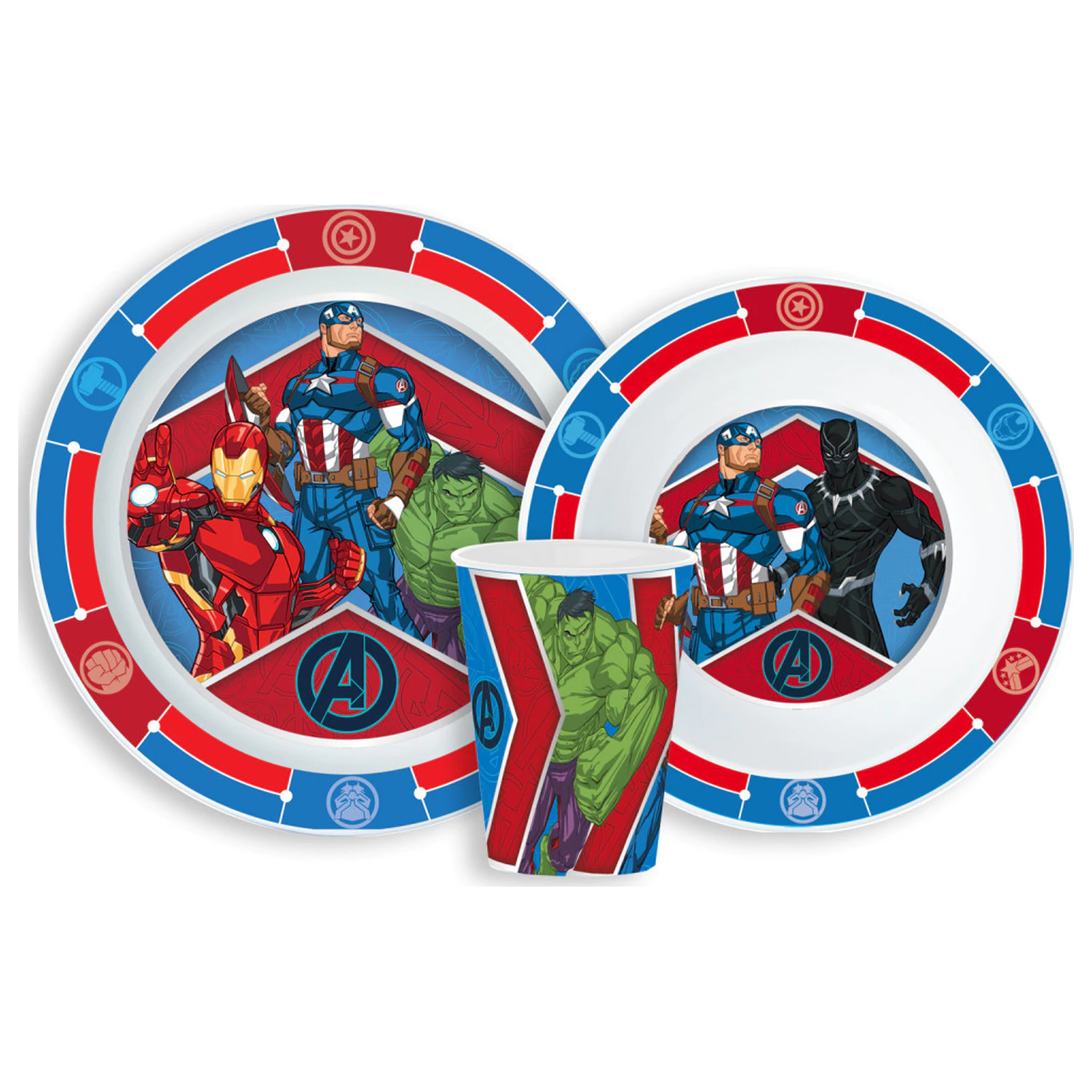 Avengers Army jedálenská súprava, súprava z mikroplastov, so sklom 260 ml produktová fotografia