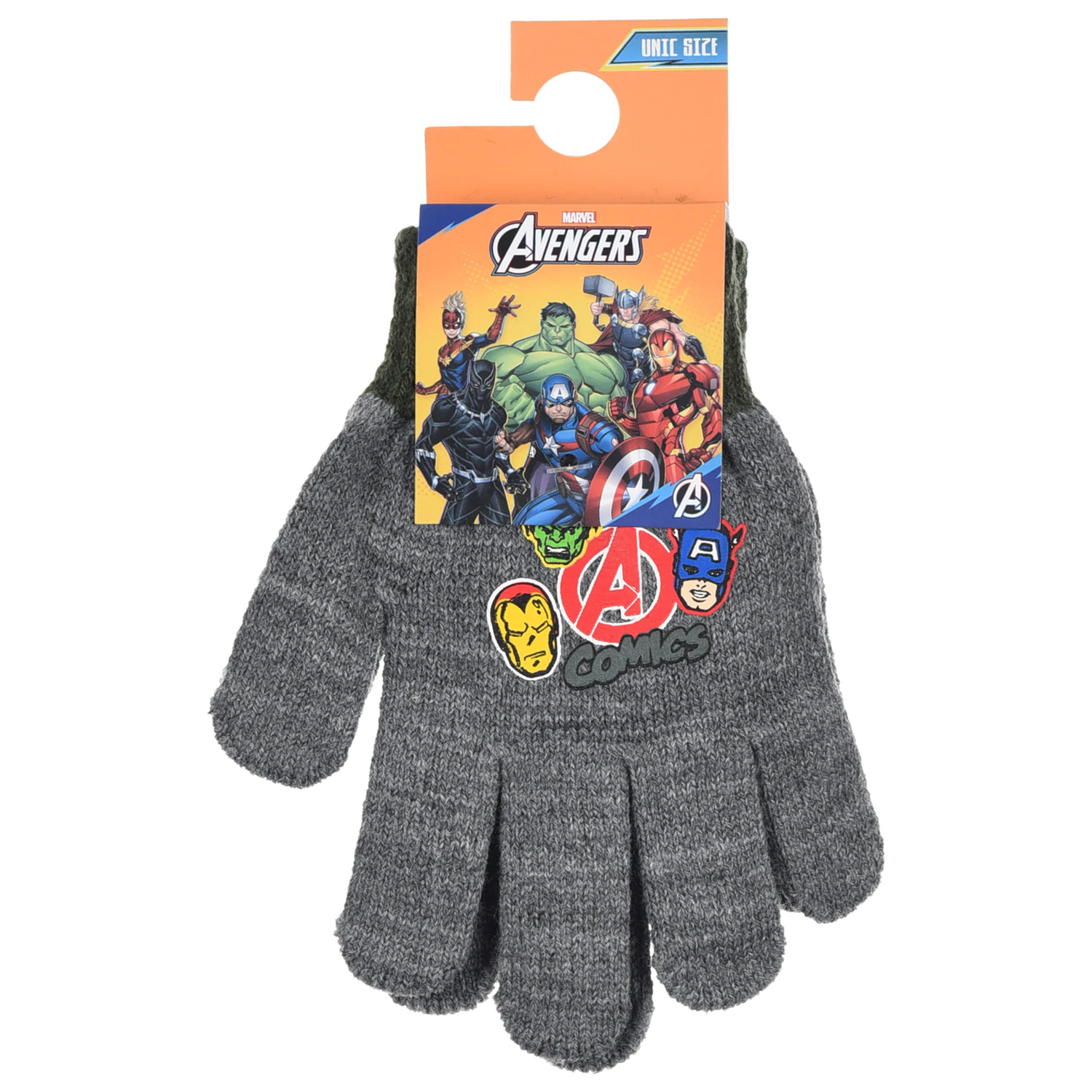 Avengers sivé detské rukavice produktová fotografia
