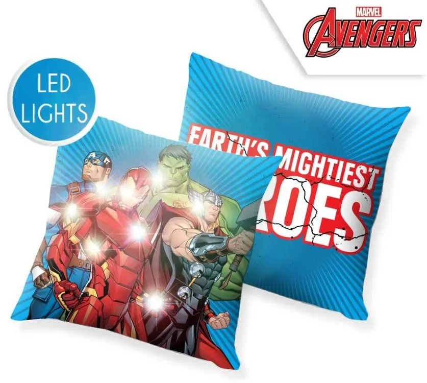 Avengers LED svetelný vankúš, dekoračný vankúš 40*40 cm produktová fotografia