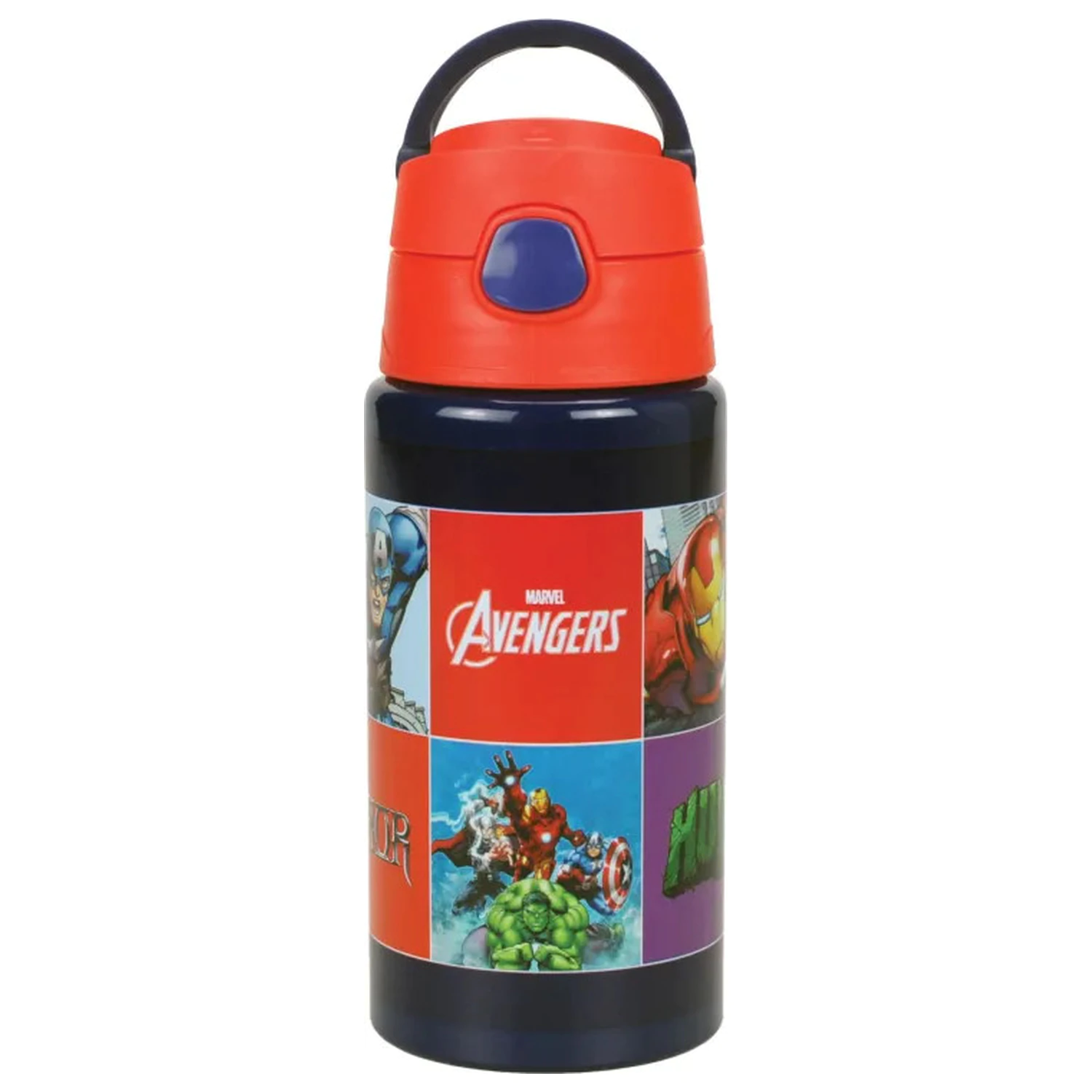 Avengers Smash hliníková fľaša na vodu so slamkou a hákom 500 ml produktová fotografia