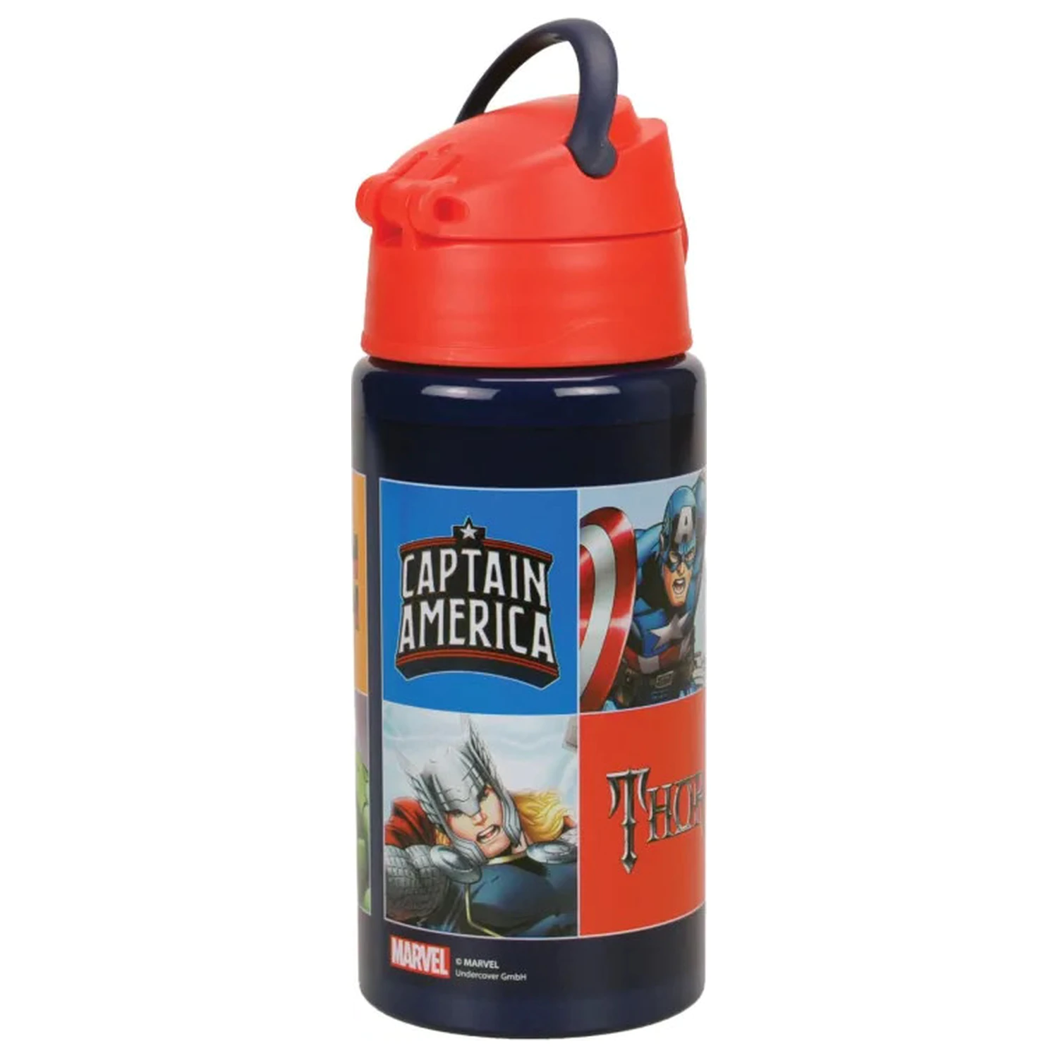Avengers Smash hliníková fľaša na vodu so slamkou a hákom 500 ml produktová fotografia