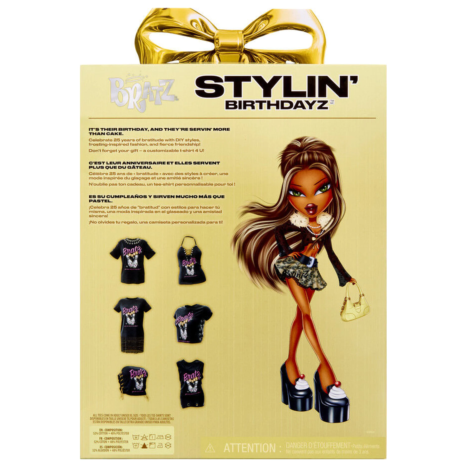 Bratz Stylin Birthday bábika Sasha + tričko produktová fotografia