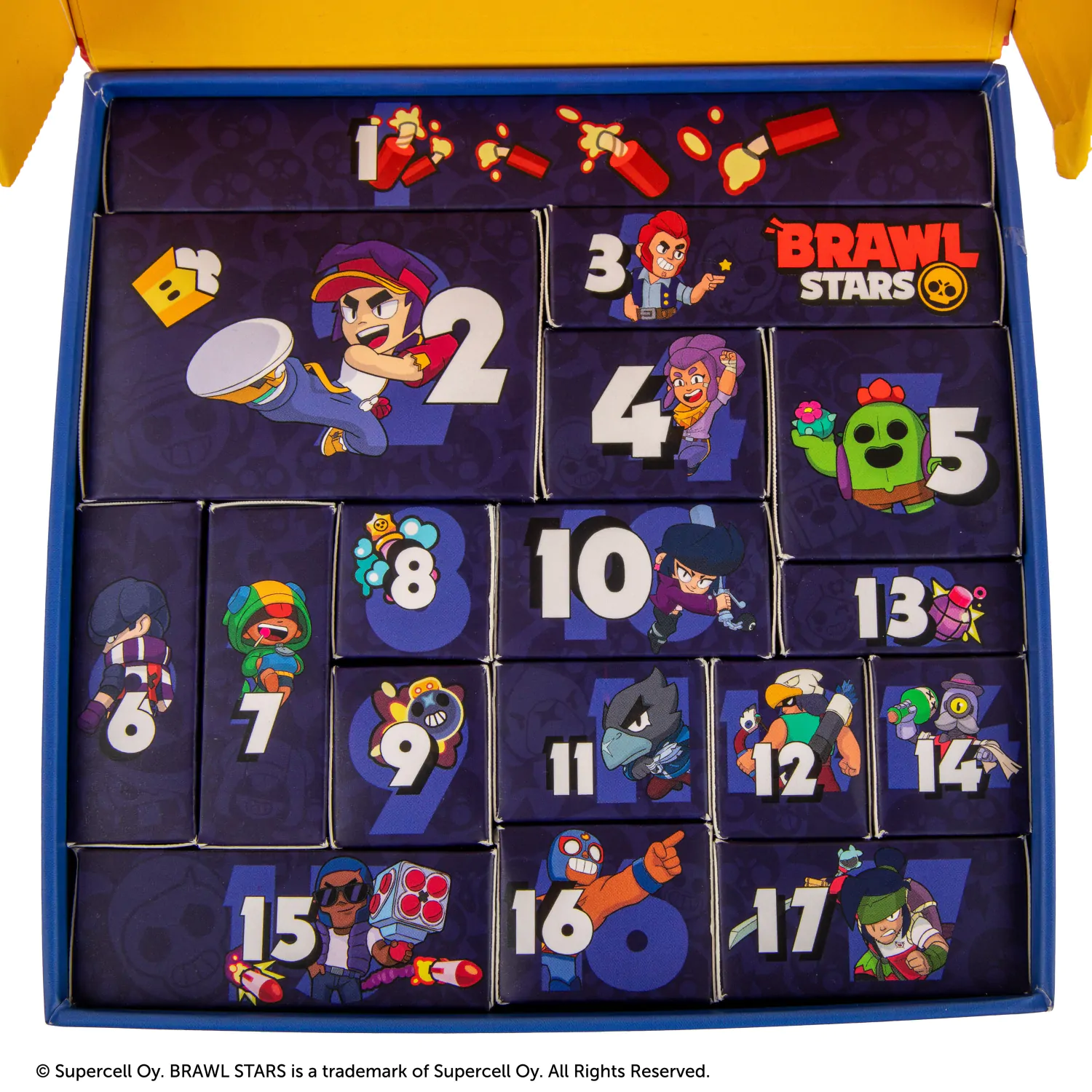 Brawl Stars Mega Box adventný kalendár nová edícia 2026 produktová fotografia
