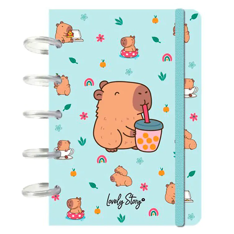 Capibara Bubble Tea A6 zápisník produktová fotografia