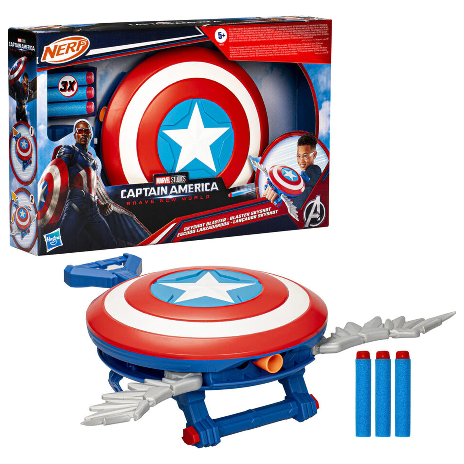 Marvel Captain America Brave New World Skyshot blaster produktová fotografia