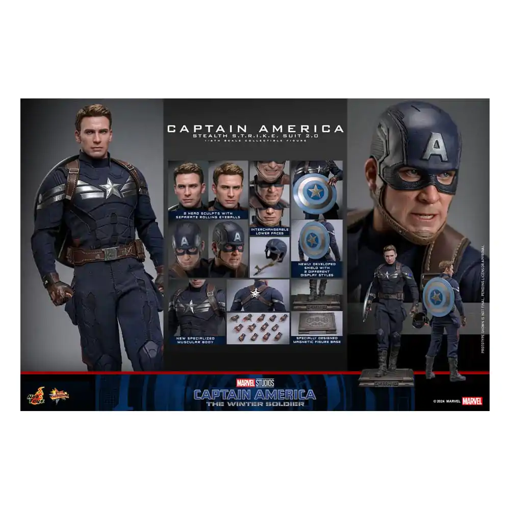 Captain America: The Winter Soldier Movie Majstrovské dielo akčná figúrka 1/6 Captain America (Stealth S.T.R.I.K.E. Suit) 2.0 31 cm produktová fotografia