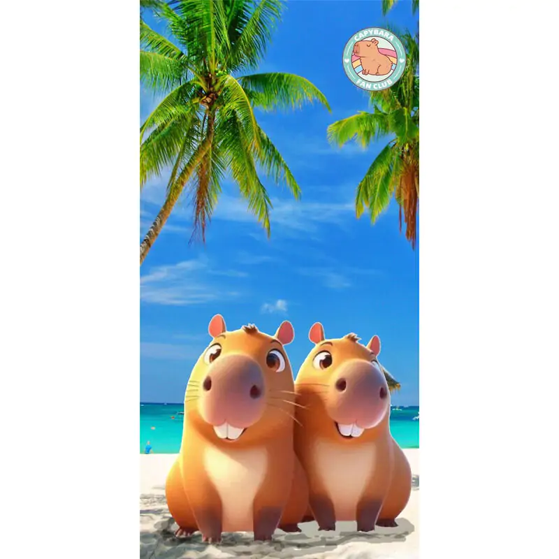 Capybara mikrovláknová plážová osuška produktová fotografia