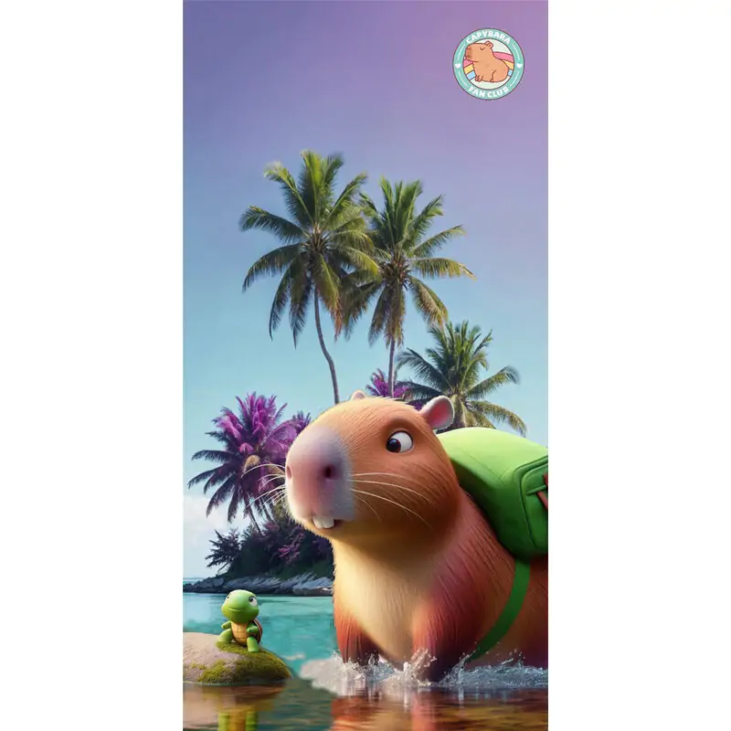 Capybara mikrovláknová plážová osuška produktová fotografia