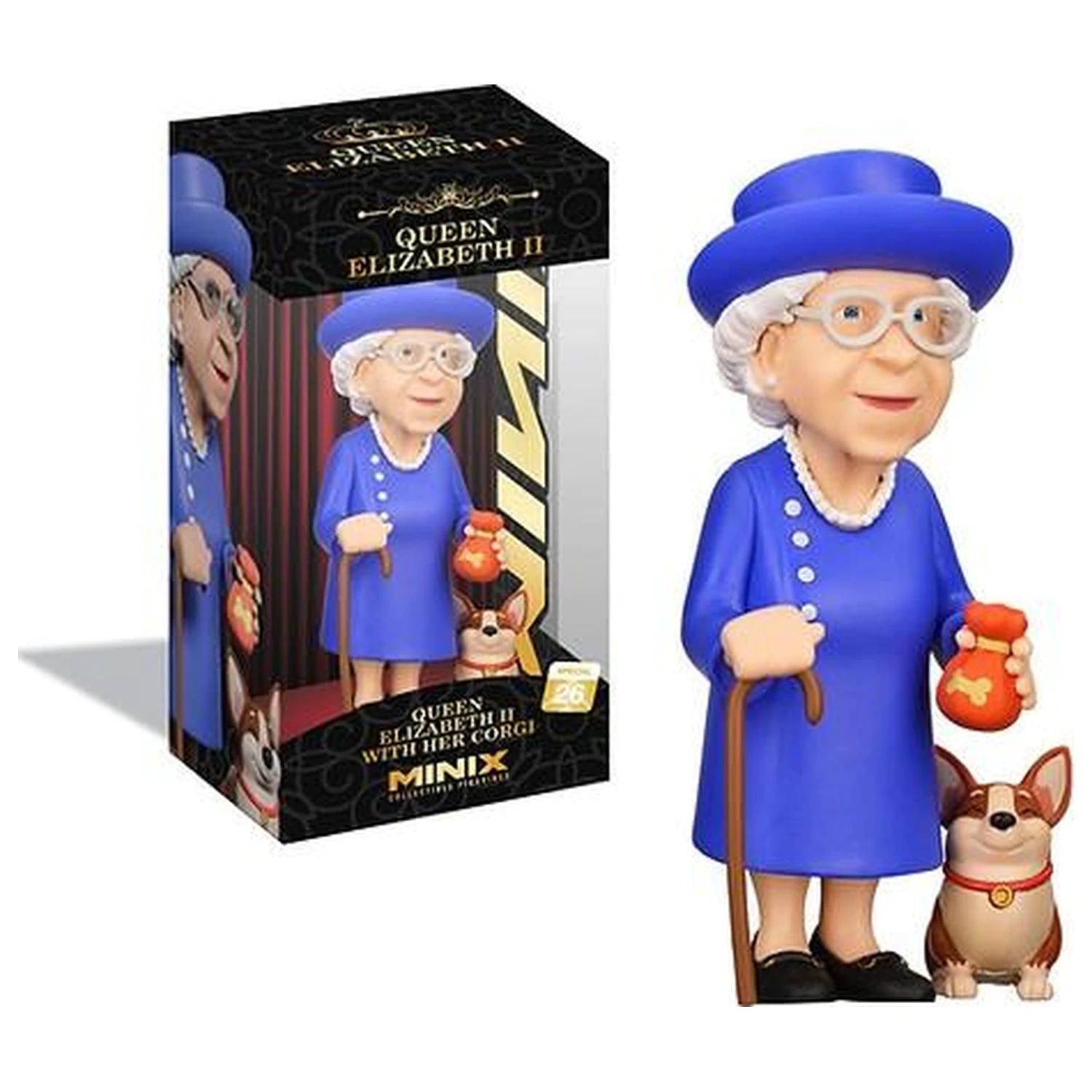 Celebrity Kráľovná Alžbeta II. s jej figúrkou Corgi Minix 12 cm produktová fotografia