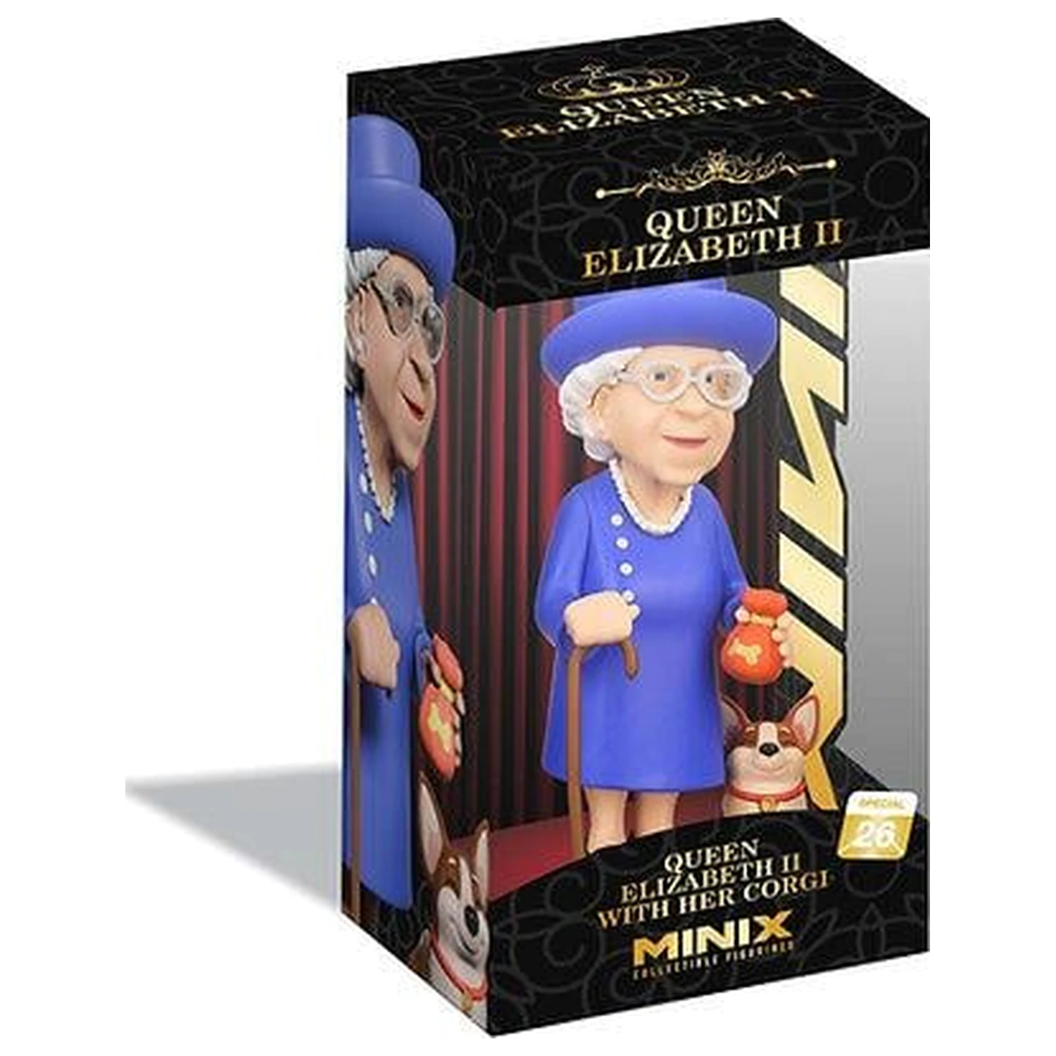 Celebrity Kráľovná Alžbeta II. s jej figúrkou Corgi Minix 12 cm produktová fotografia