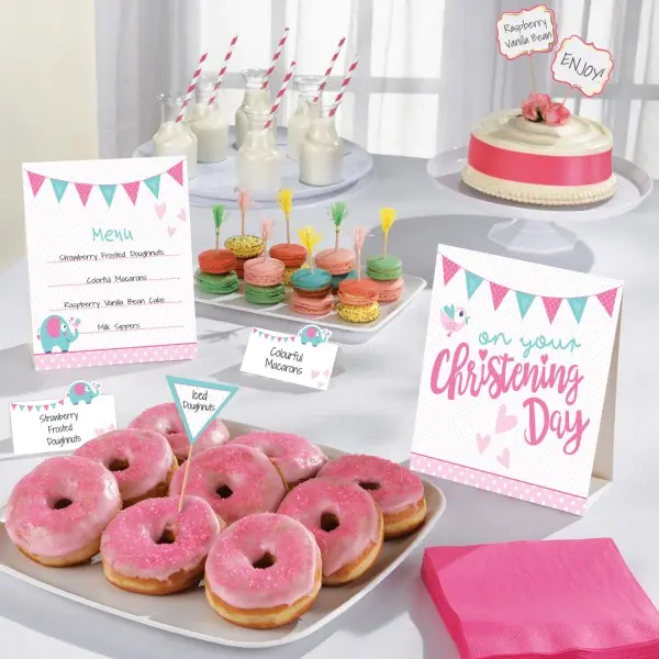 Dekoračný set na stôl na krst 12 ks produktová fotografia