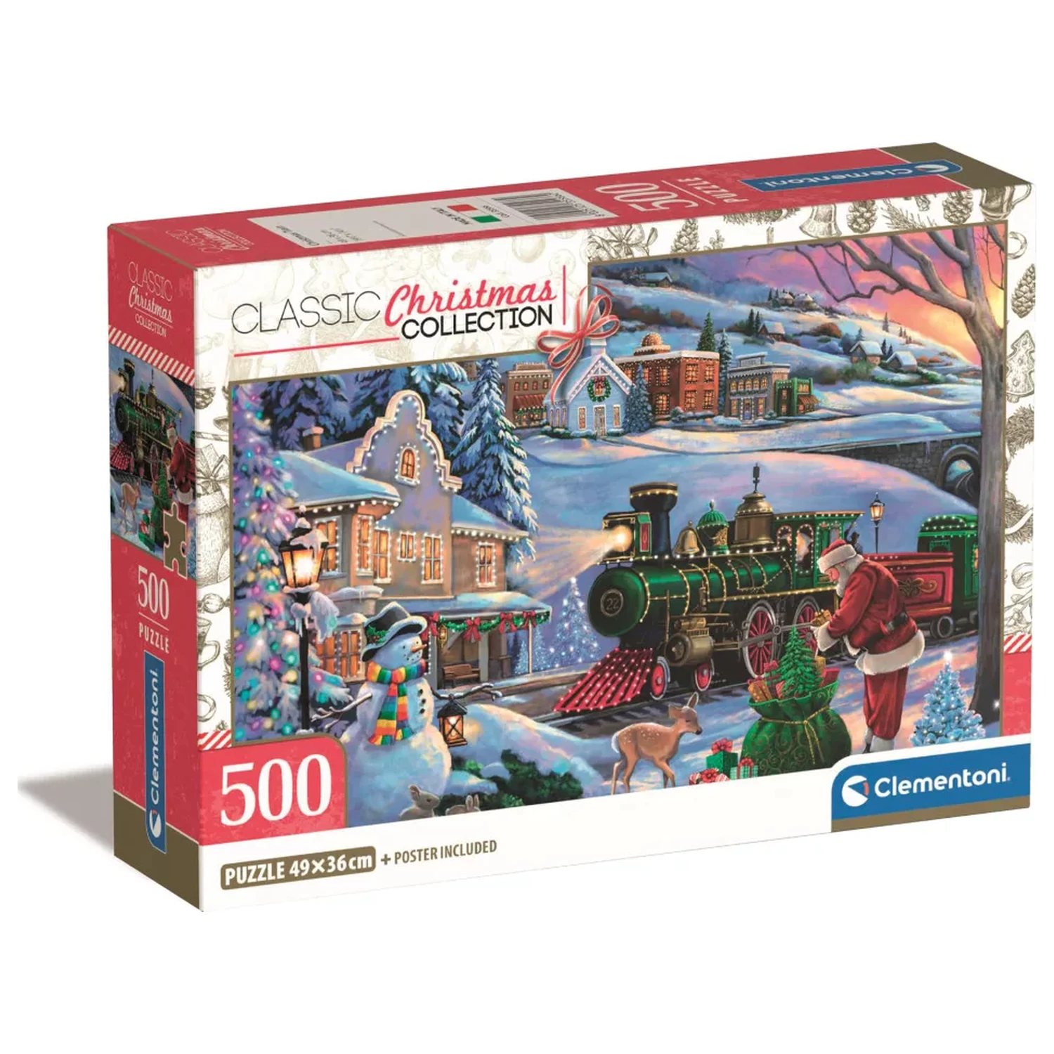 Vianočný vlak 500-dielne kompaktné puzzle produktová fotografia