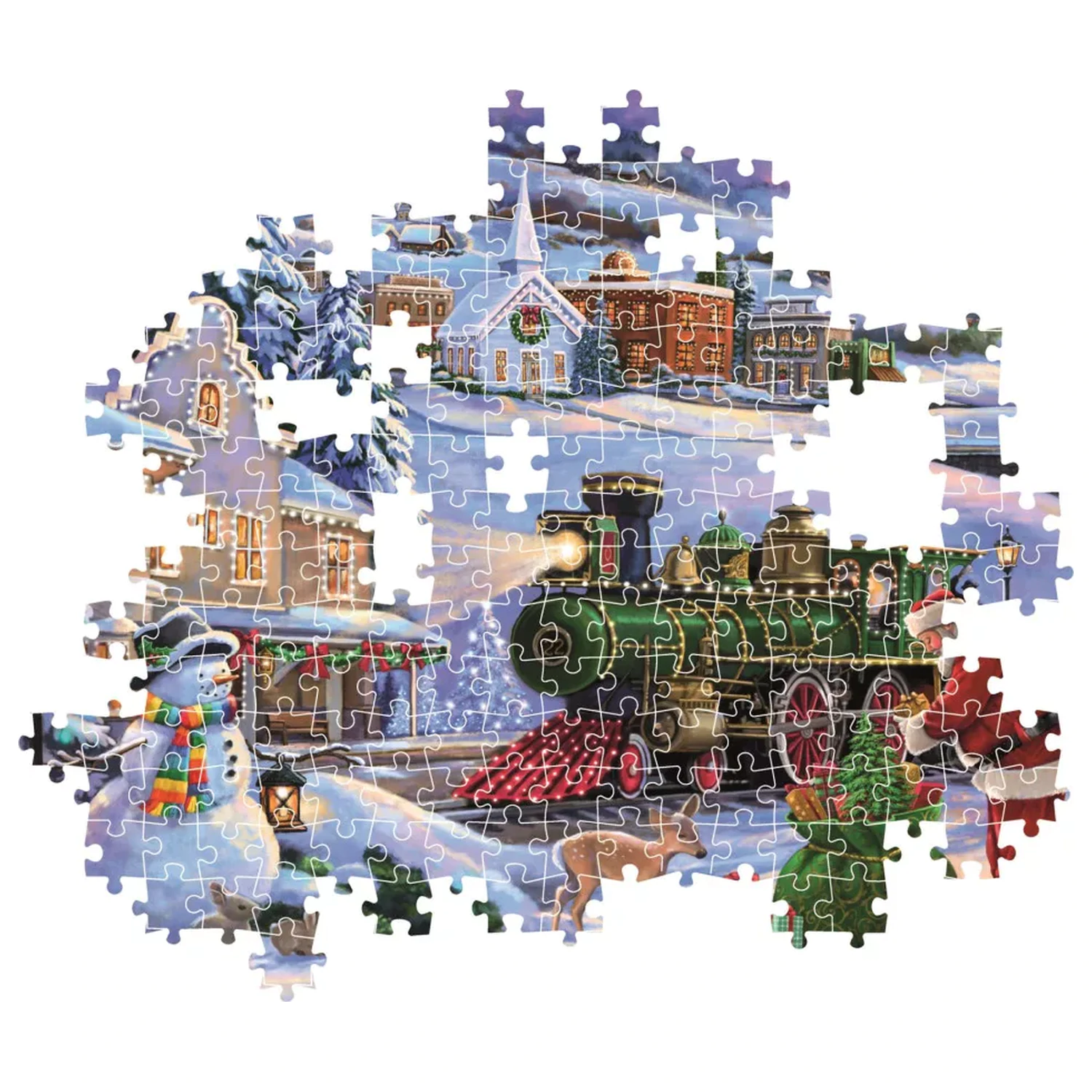 Vianočný vlak 500-dielne kompaktné puzzle produktová fotografia