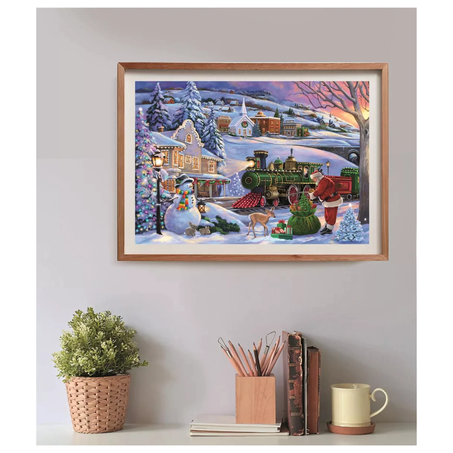 Vianočný vlak 500-dielne kompaktné puzzle produktová fotografia