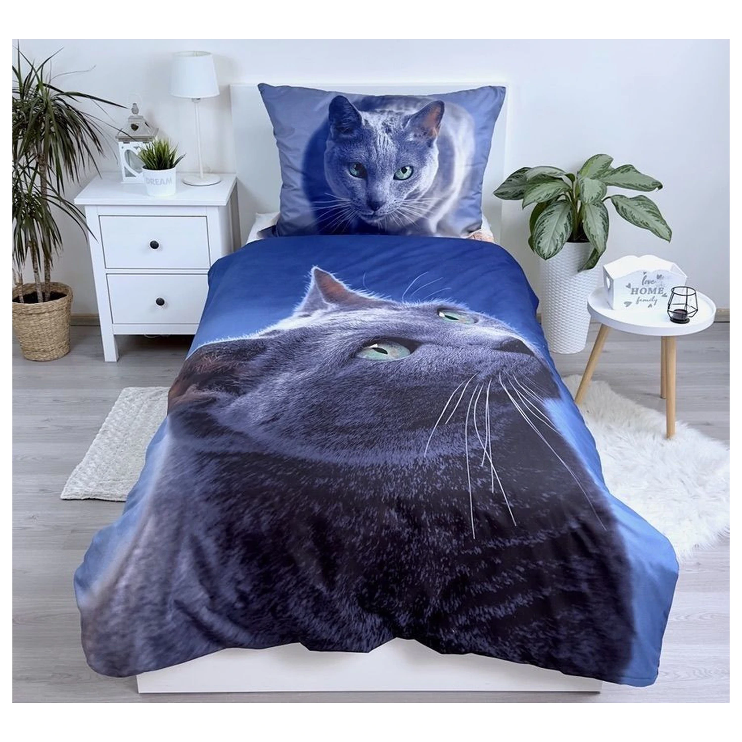 Cat Dark mikrovláknový povlak na paplón produktová fotografia