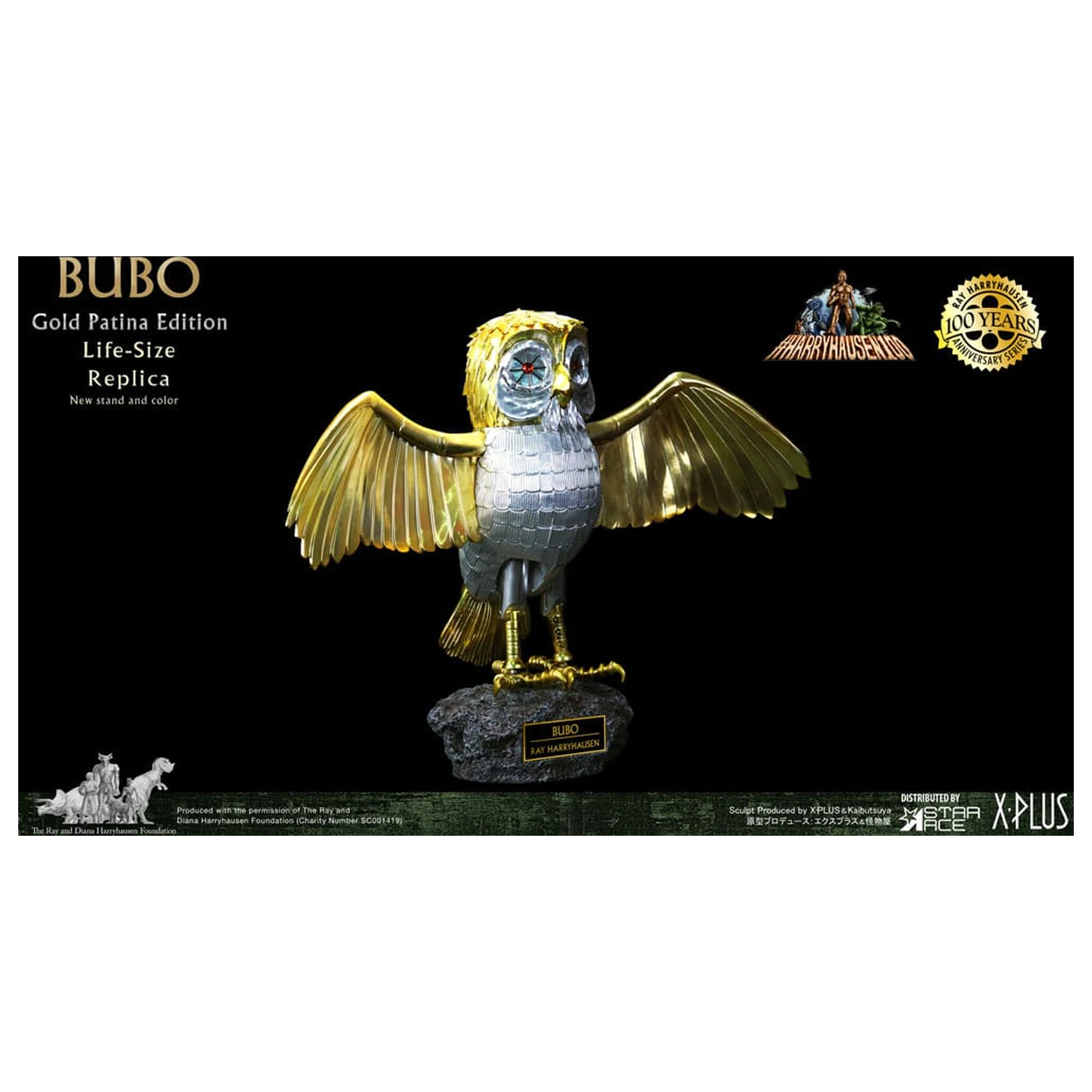 Clash of the Titans Socha Raya Harryhausena Bubo Gold Patina Edition Deluxe Ver. 34 cm produktová fotografia
