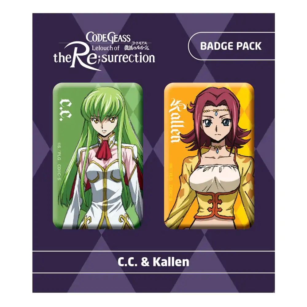 Code Geass Lelouch of the Re:surrection Pin Badges 2-kusový balík C.C. & Kallen termékfotó