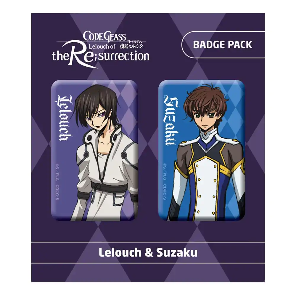 Code Geass Lelouch of the Re:surrection Pin Badges 2-balenie Lelouch & Suzaku termékfotó