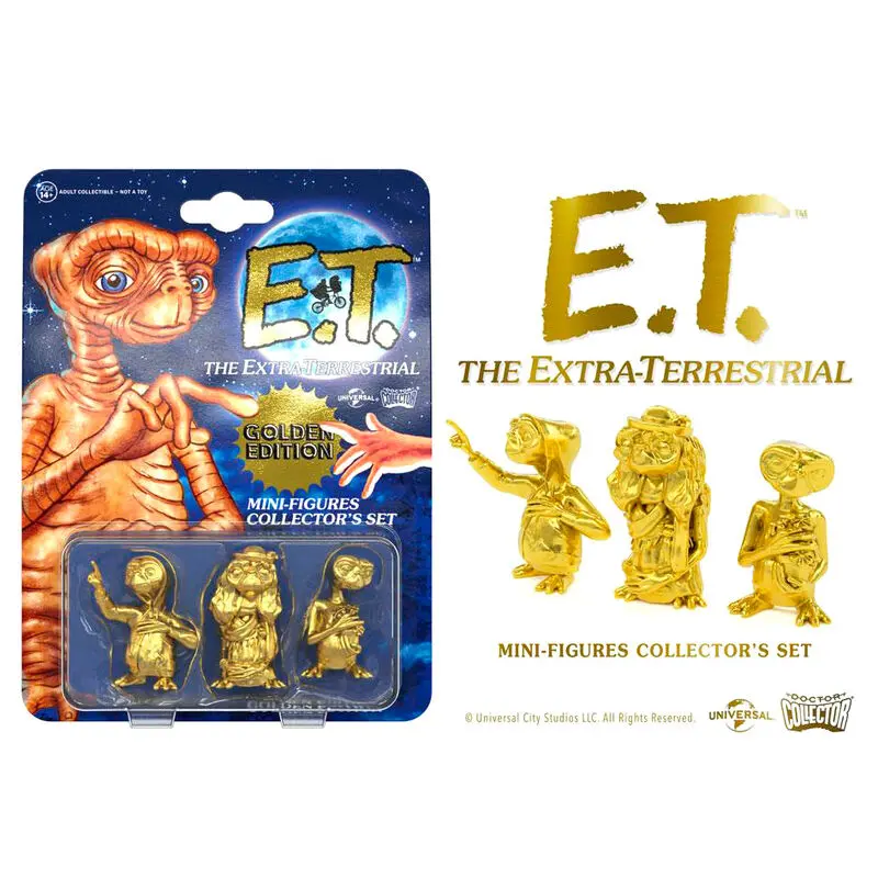 E.T. the Extra-Terrestrial zberateľská sada mini figúrok 3-balenie Golden Edition 5 cm produktová fotografia