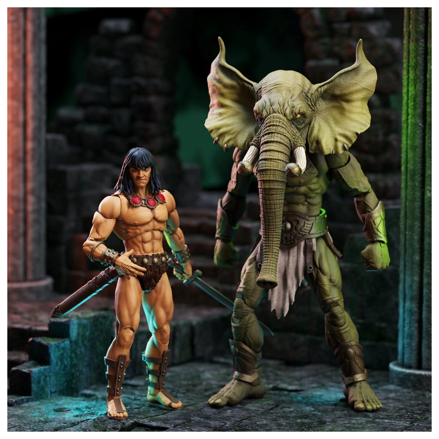 Conan the Barbarian Epic H.A.C.K.S. akčné figúrky súprava The Tower of the Elephant: Mladý Conan a Yag Kosha produktová fotografia