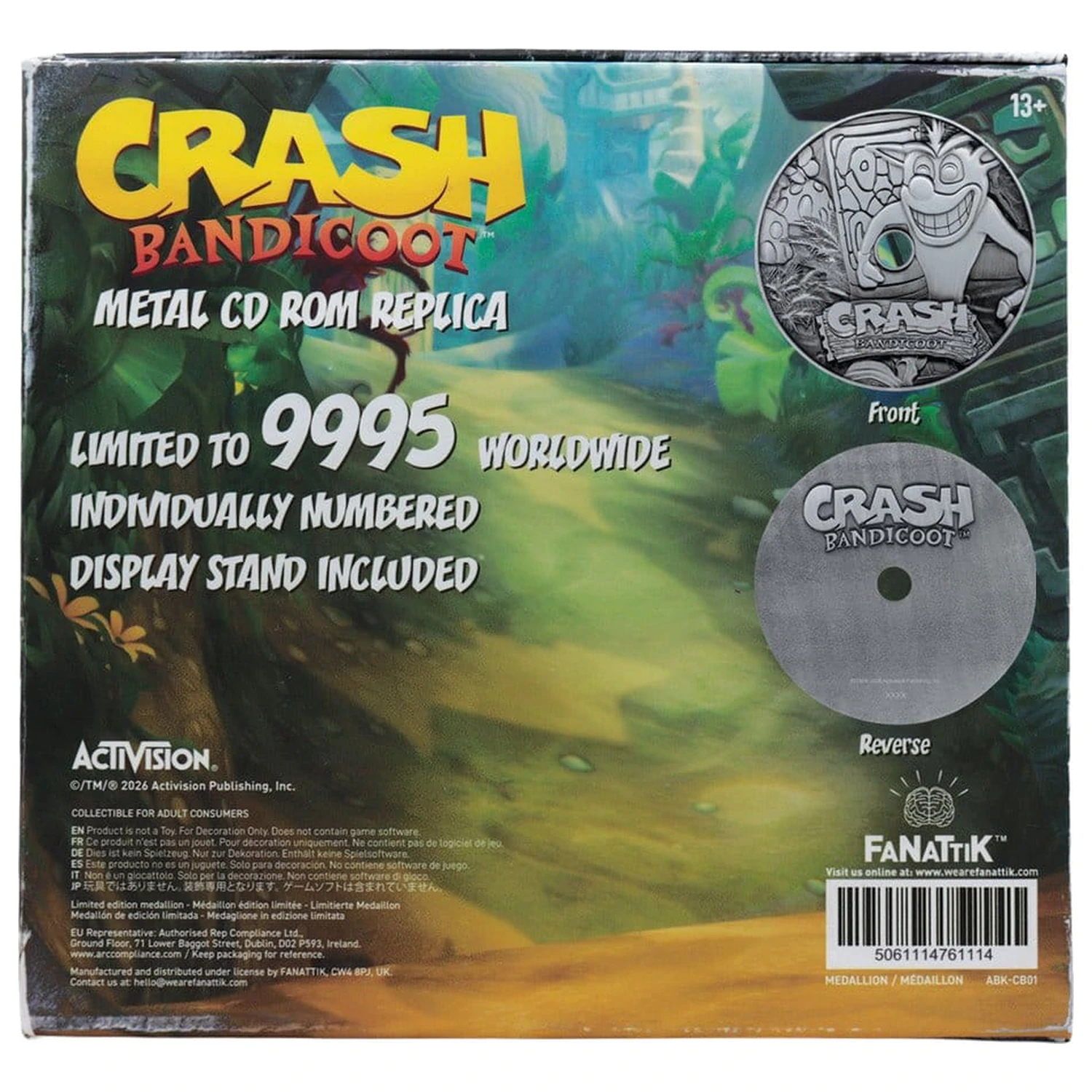Crash Bandicoot replika kovový CD-ROM zberateľský limitovaná edícia 11 cm produktová fotografia