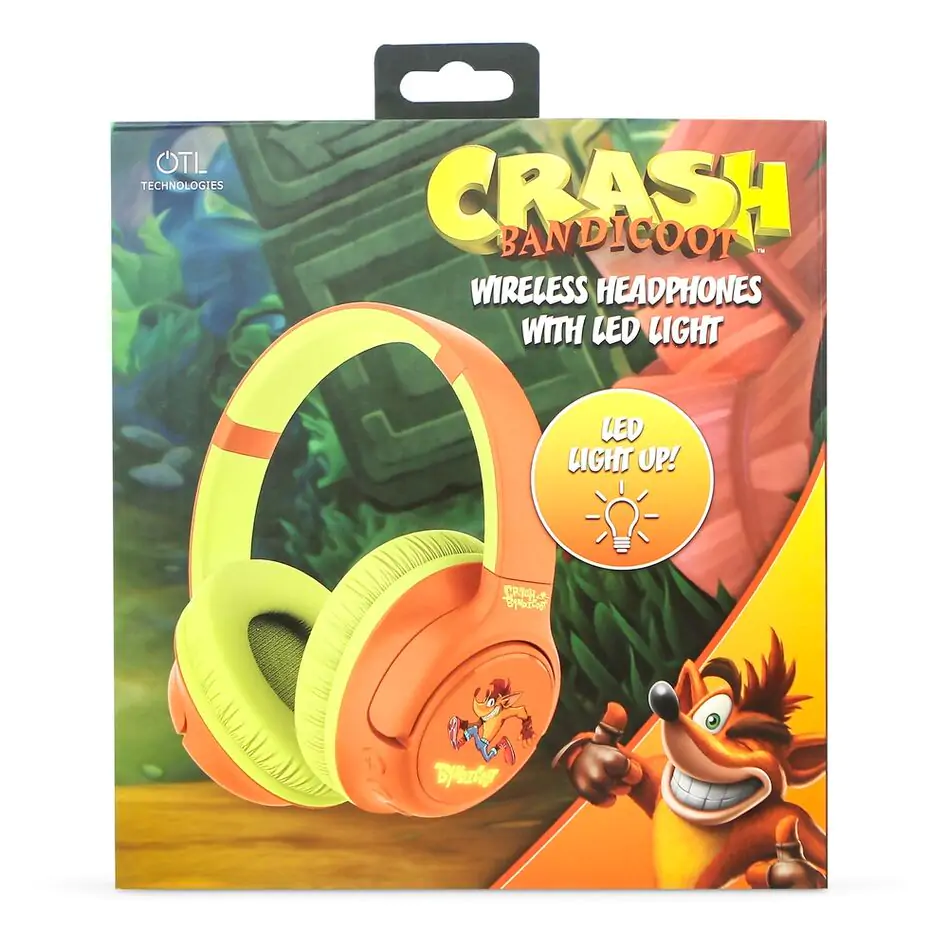 Crash Bandicoot bezdrôtové LED slúchadlá produktová fotografia