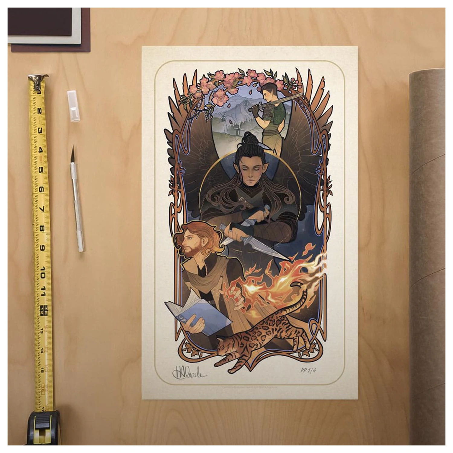 Critical Role Art Print Liam O'Brien: Ilustrácie k 10. výročiu Art Nouveau 46 x 28 cm - nezarámované produktová fotografia